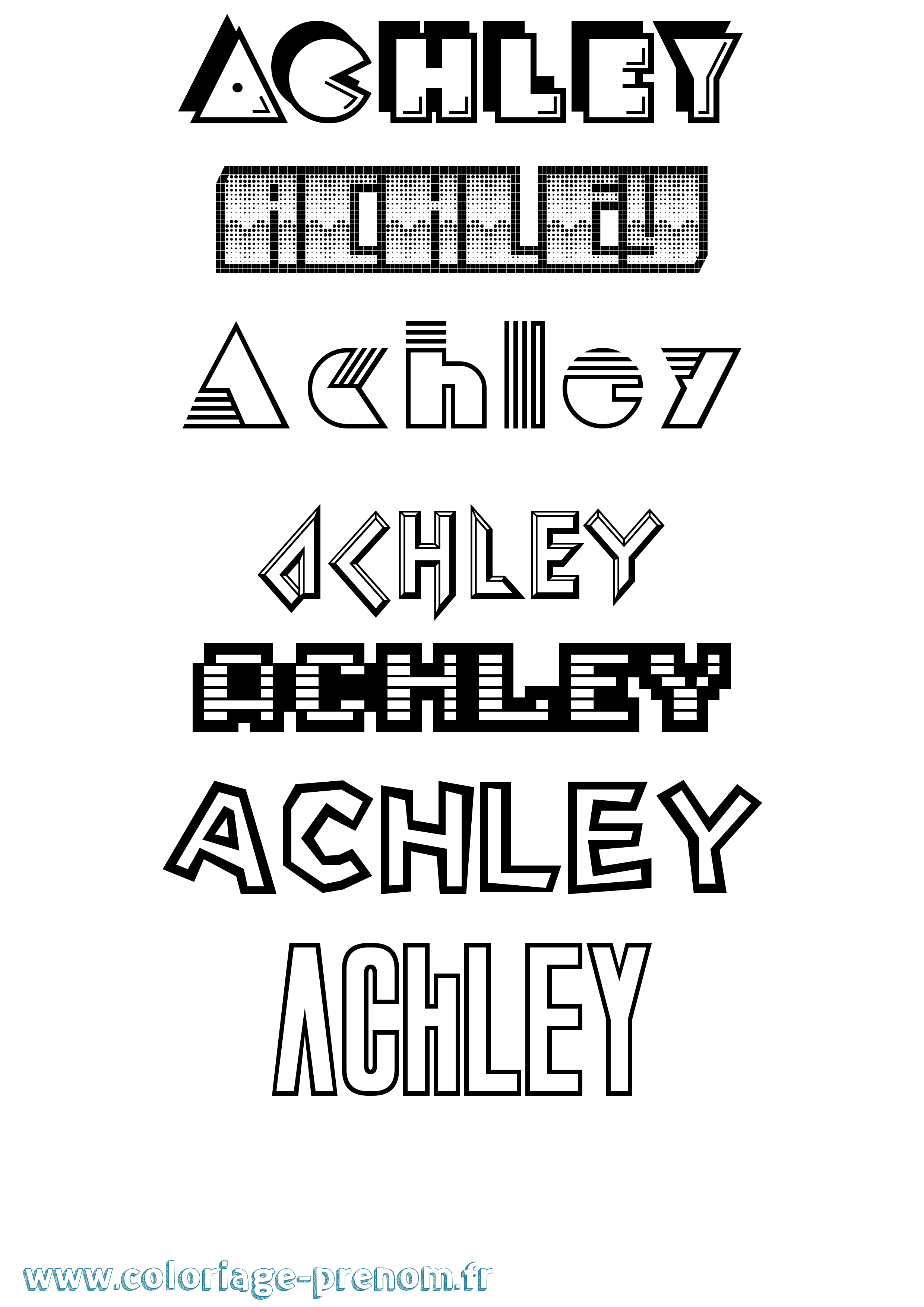 Coloriage prénom Achley Jeux Vidéos