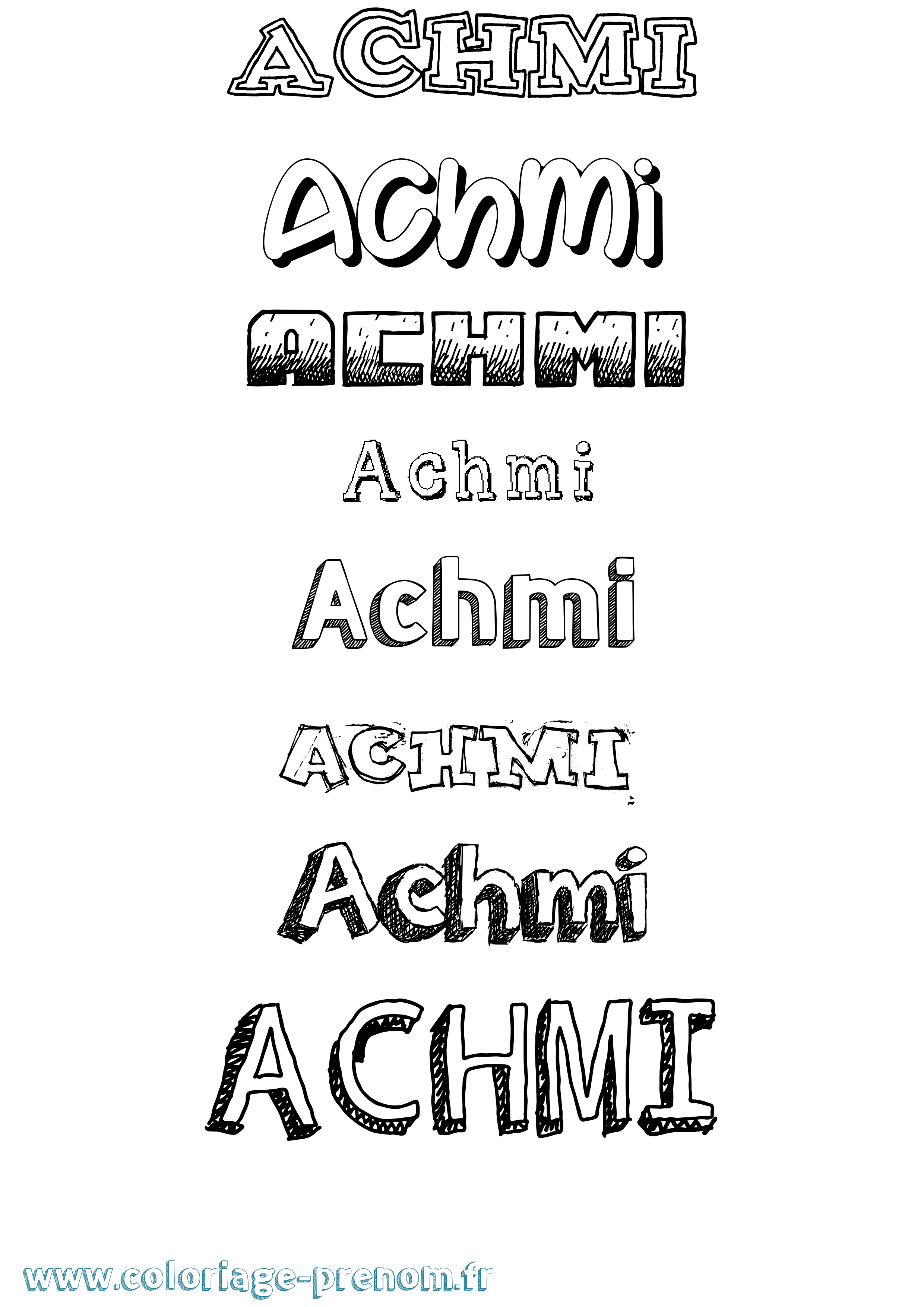 Coloriage prénom Achmi Dessiné