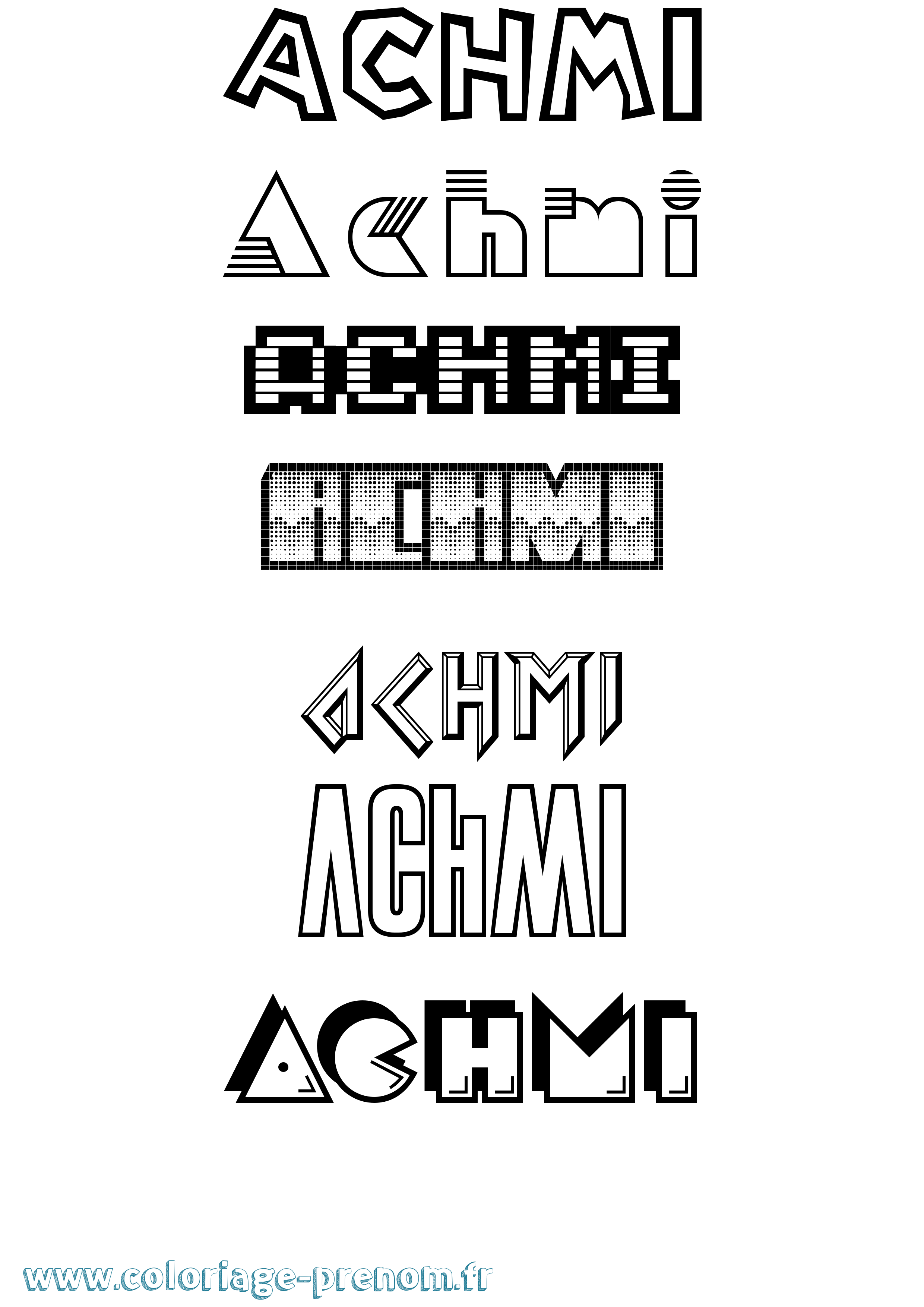 Coloriage prénom Achmi Jeux Vidéos