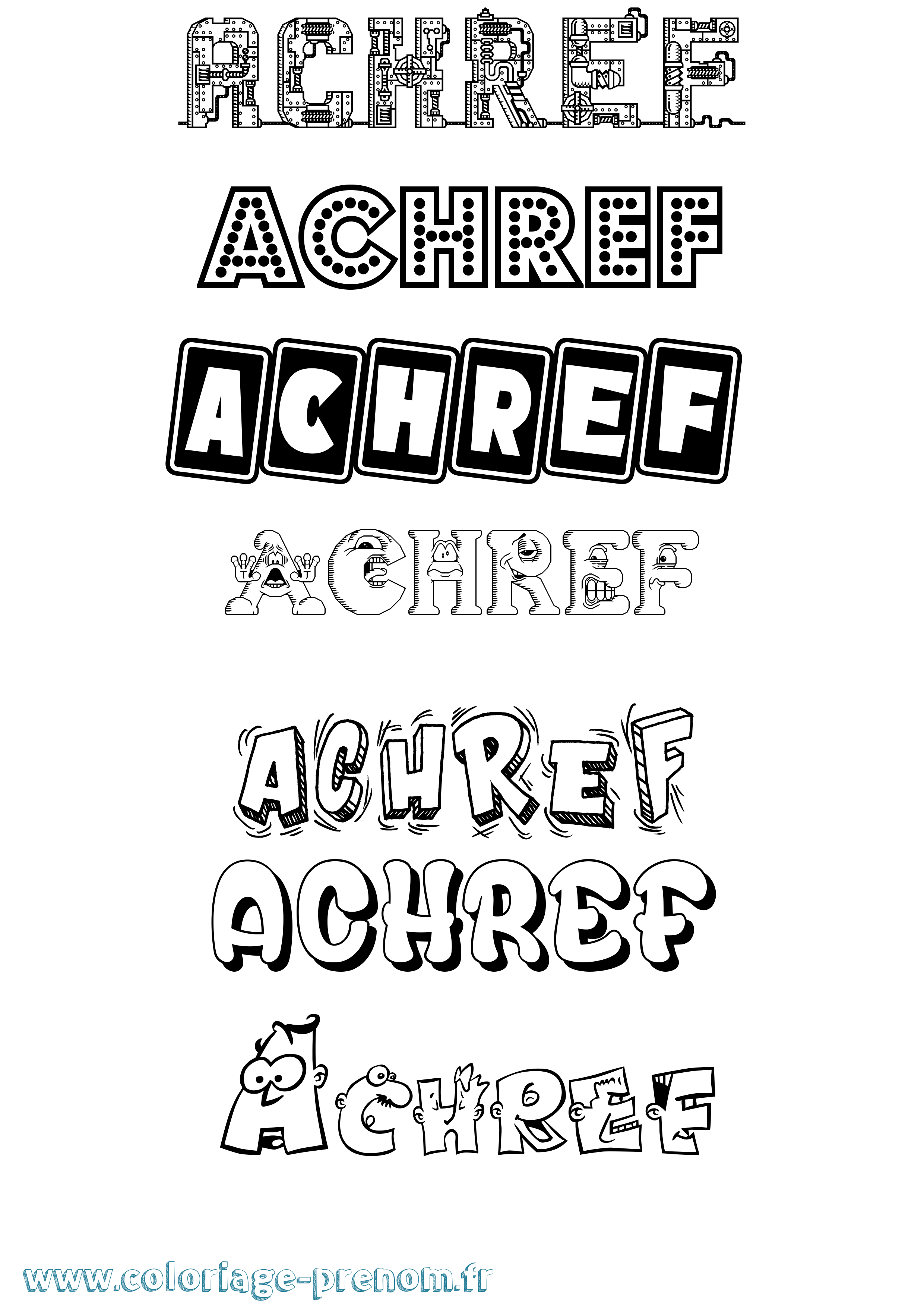 Coloriage Achref Fun Coloriage prénom Achref Fun