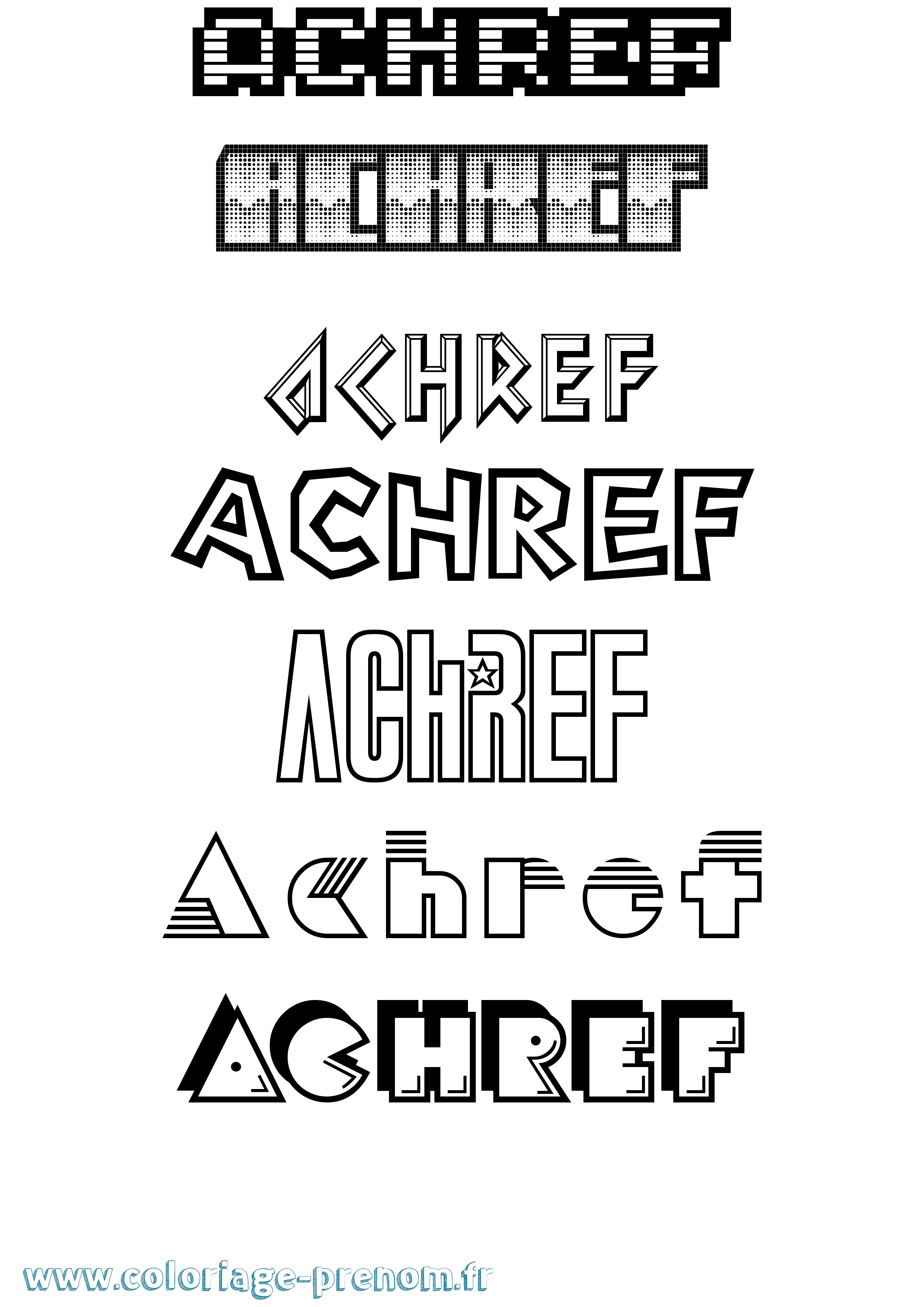 Coloriage Achref Jeux Vidéos Coloriage prénom Achref Jeux Vidéos