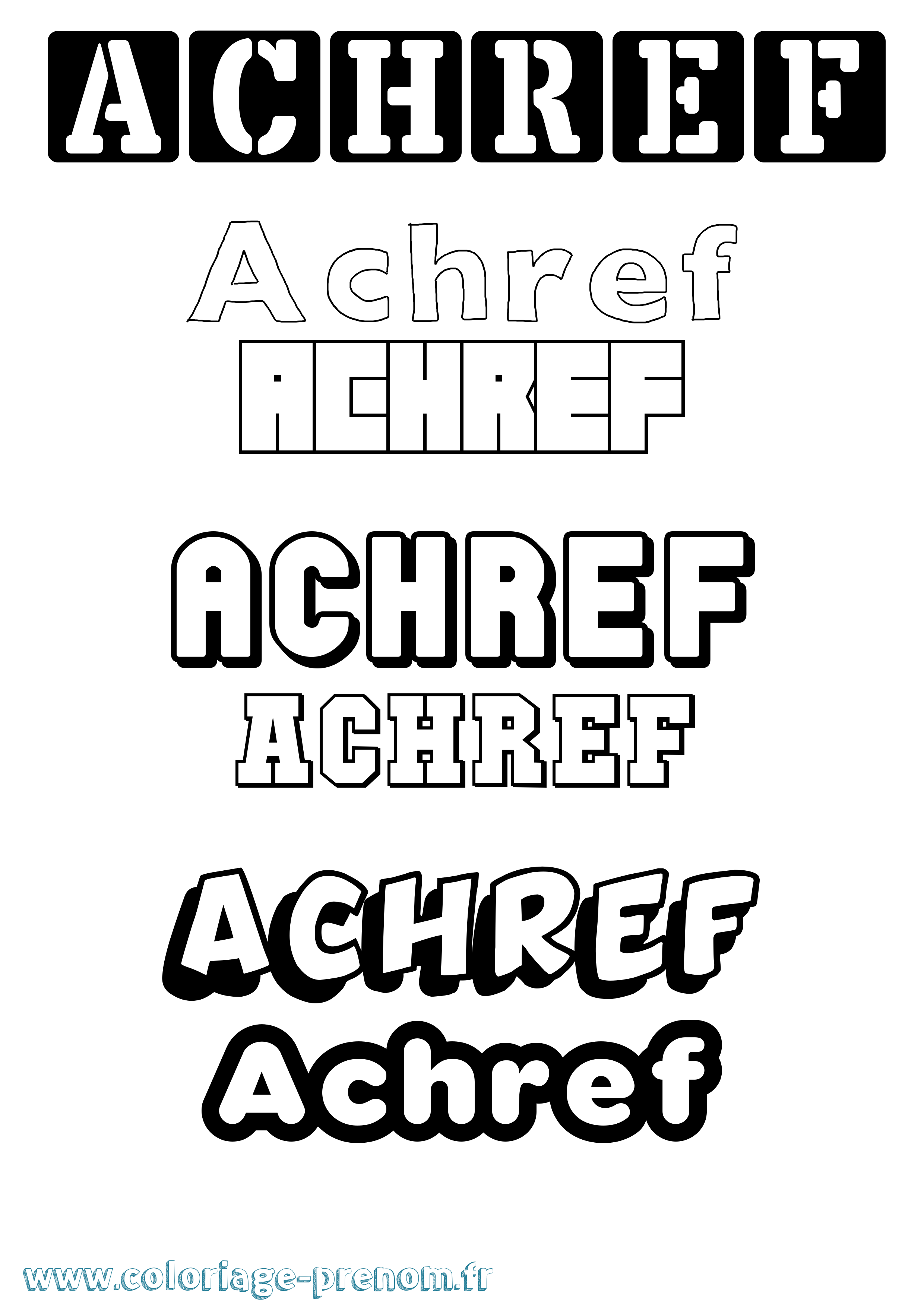 Coloriage Achref Simple Coloriage prénom Achref Simple