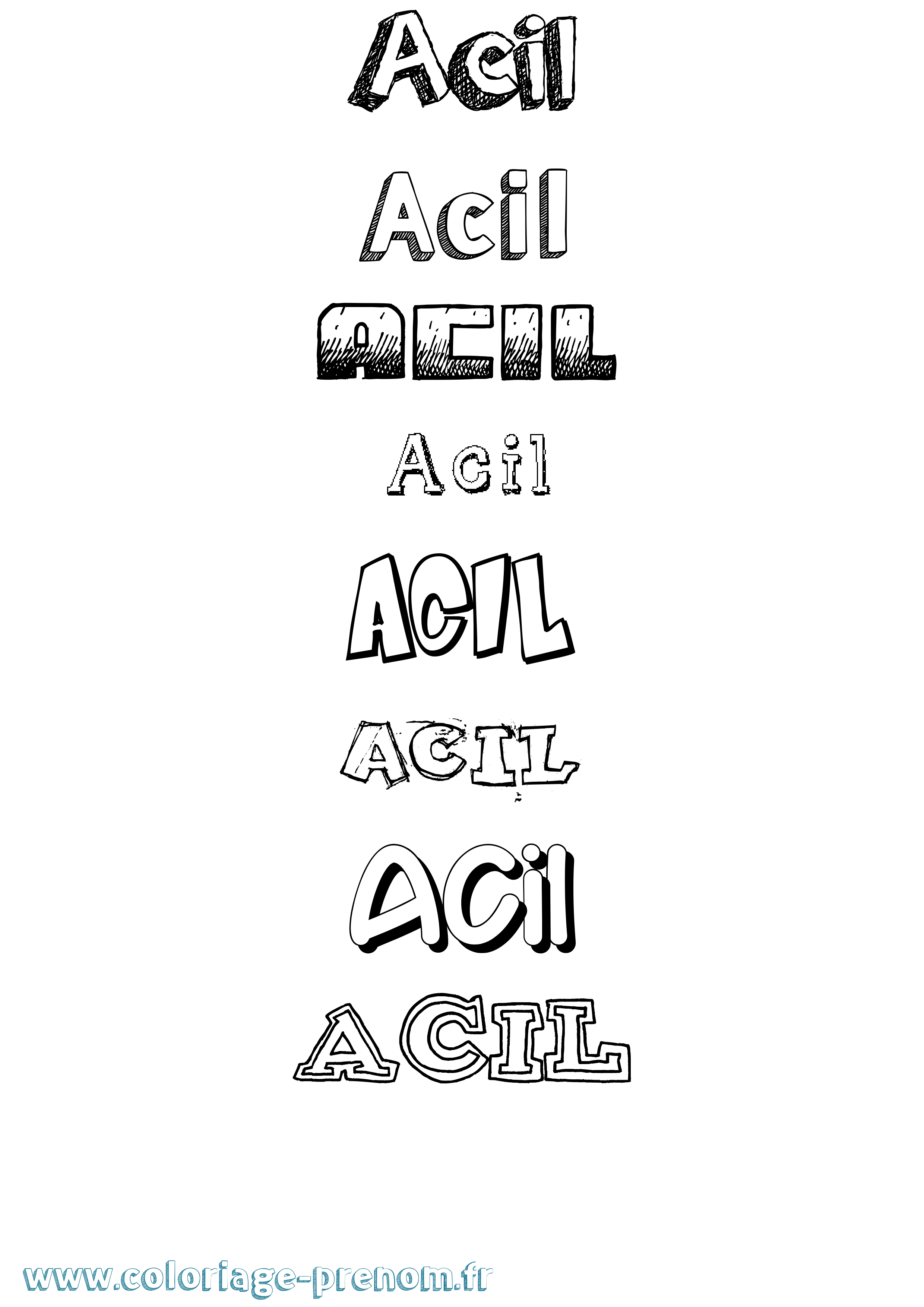 Coloriage Acil Dessiné Coloriage prénom Acil Dessiné