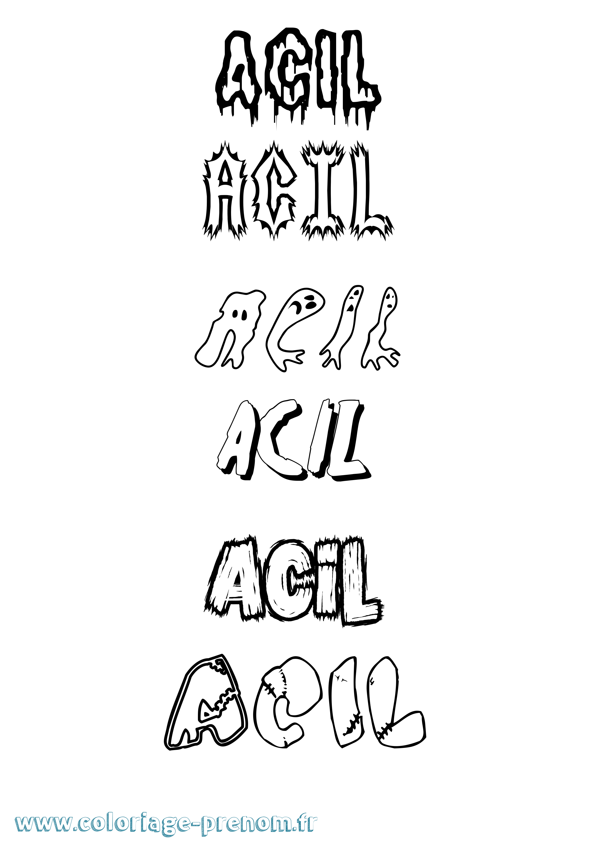 Coloriage Acil Frisson Coloriage prénom Acil Frisson