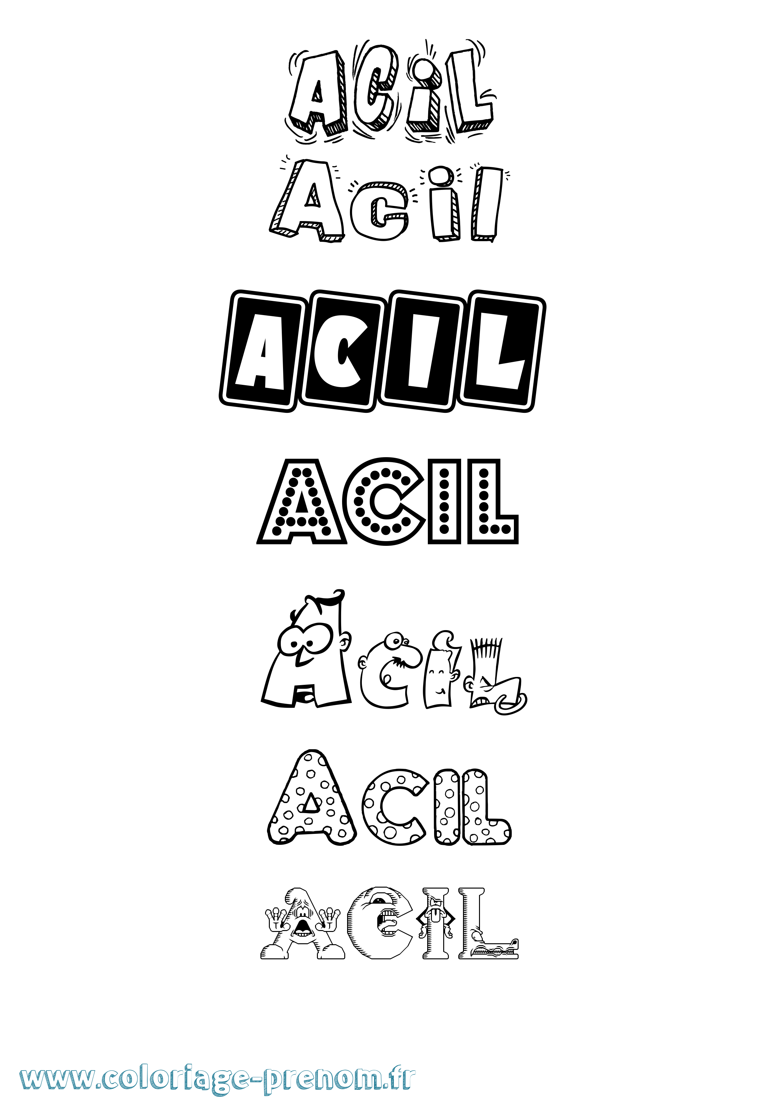 Coloriage Acil Fun Coloriage prénom Acil Fun