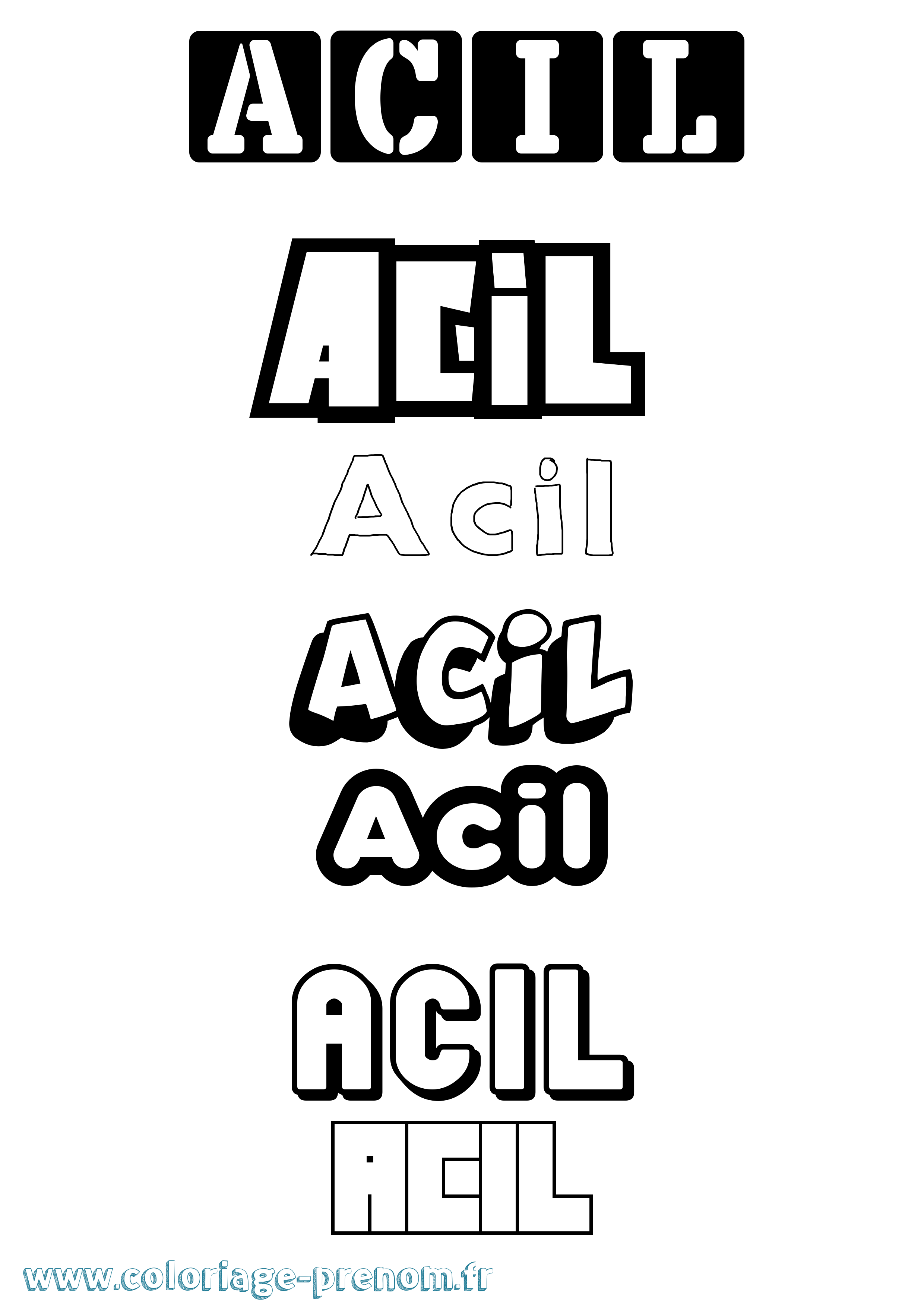 Coloriage Acil Simple Coloriage prénom Acil Simple