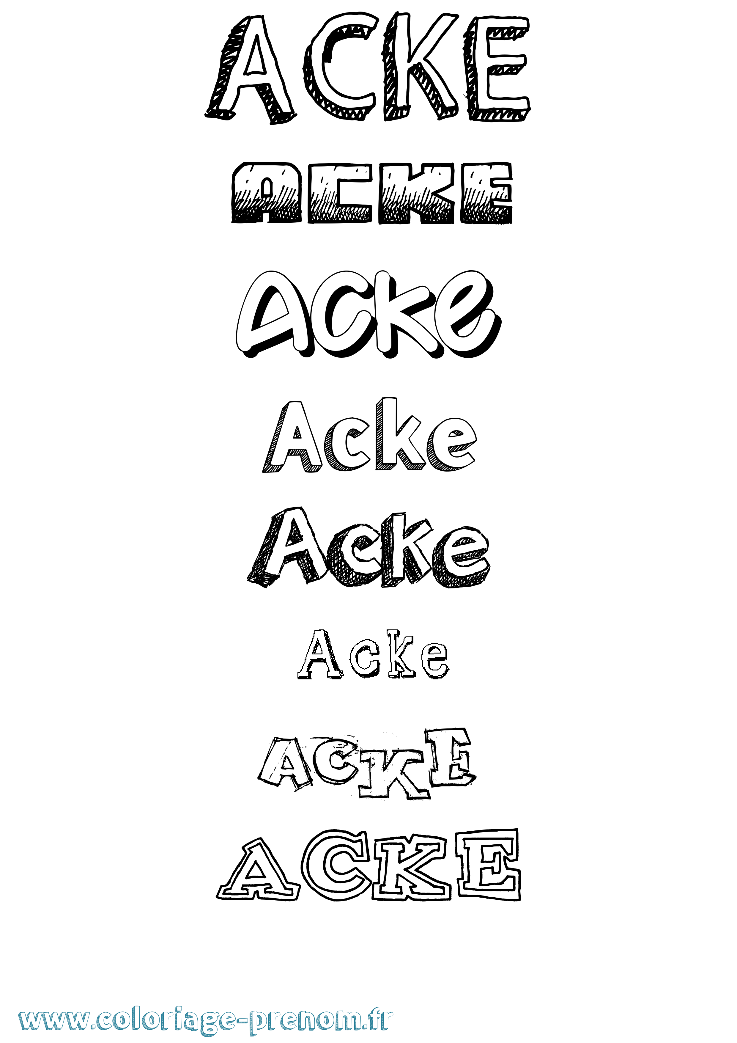 Coloriage Acke Dessiné Coloriage prénom Acke Dessiné