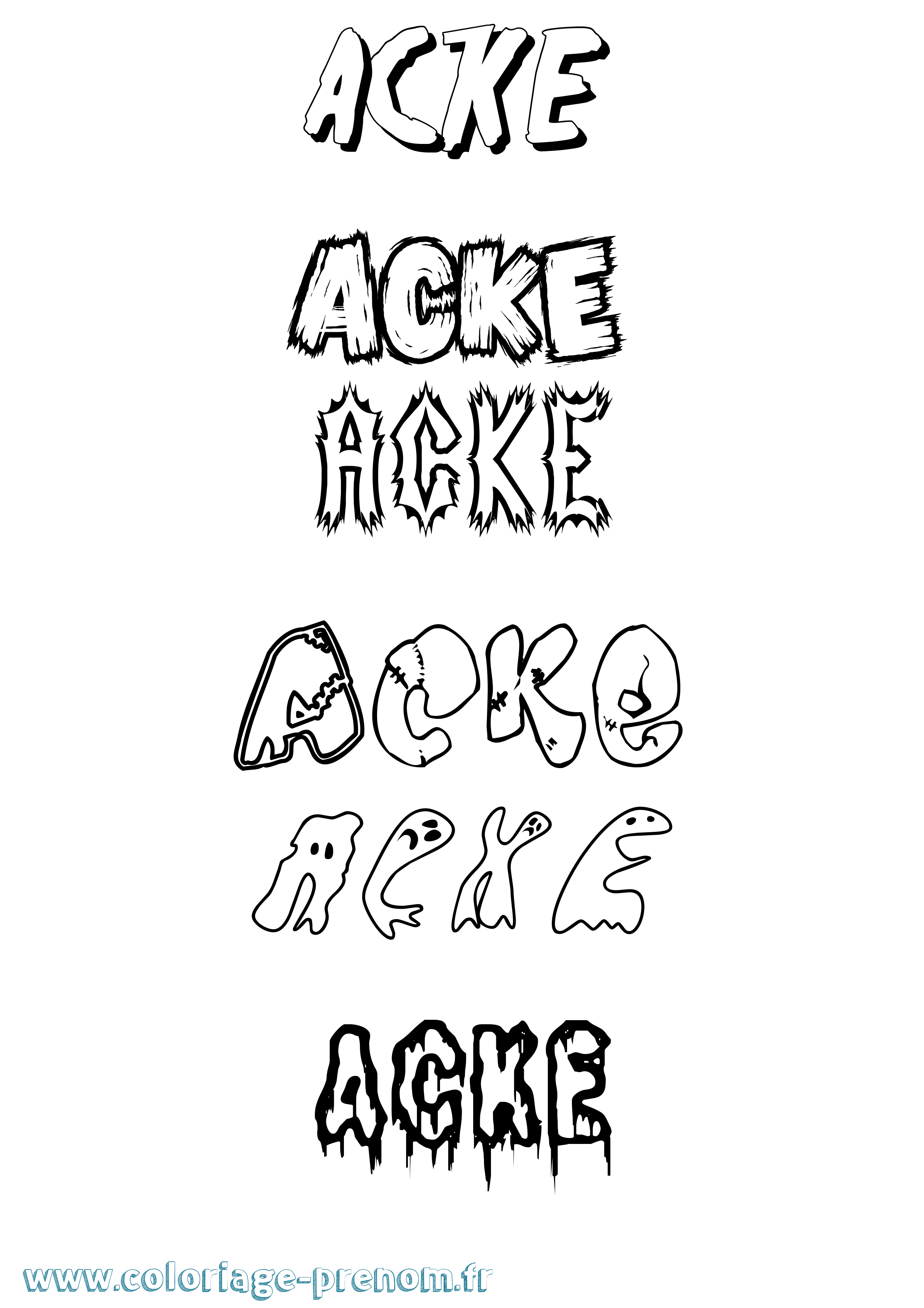 Coloriage Acke Frisson Coloriage prénom Acke Frisson