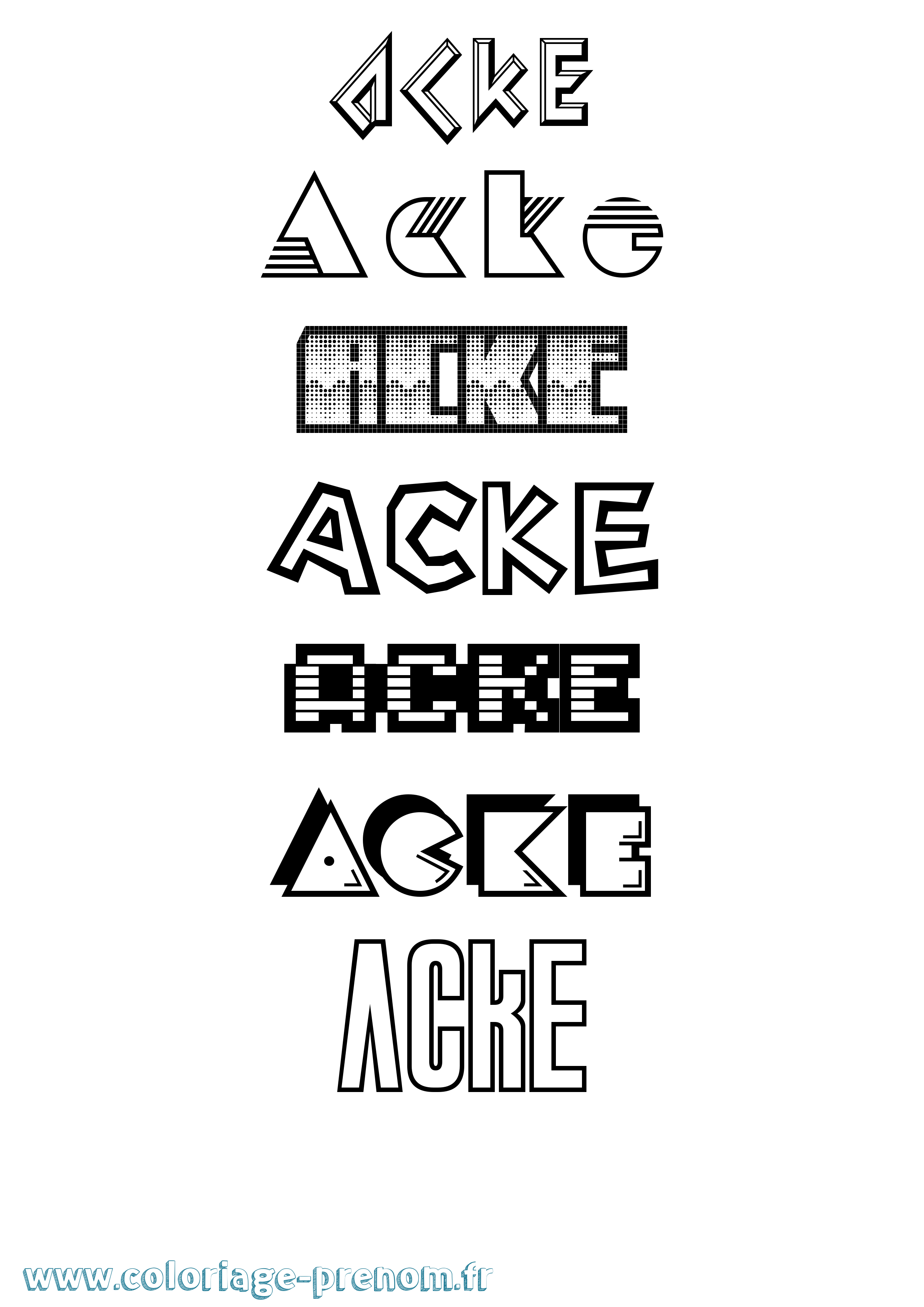 Coloriage Acke Jeux Vidéos Coloriage prénom Acke Jeux Vidéos