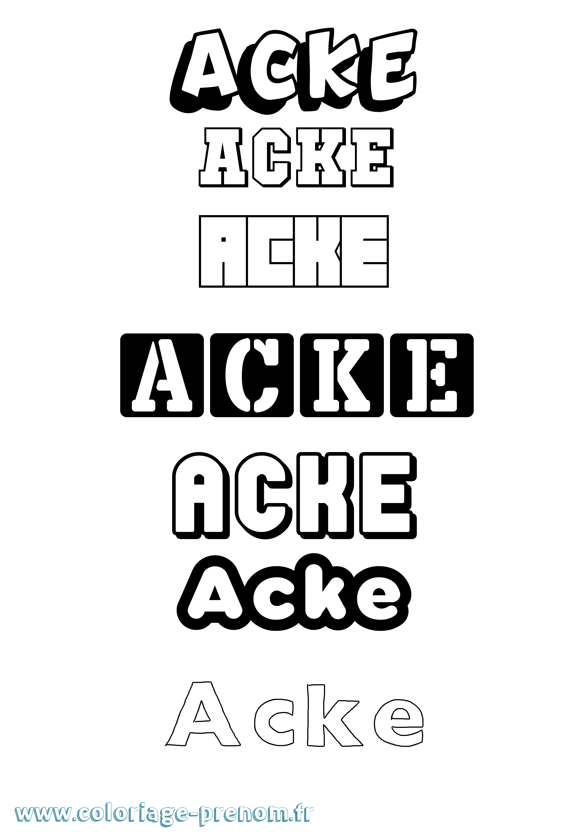 Coloriage Acke Simple Coloriage prénom Acke Simple