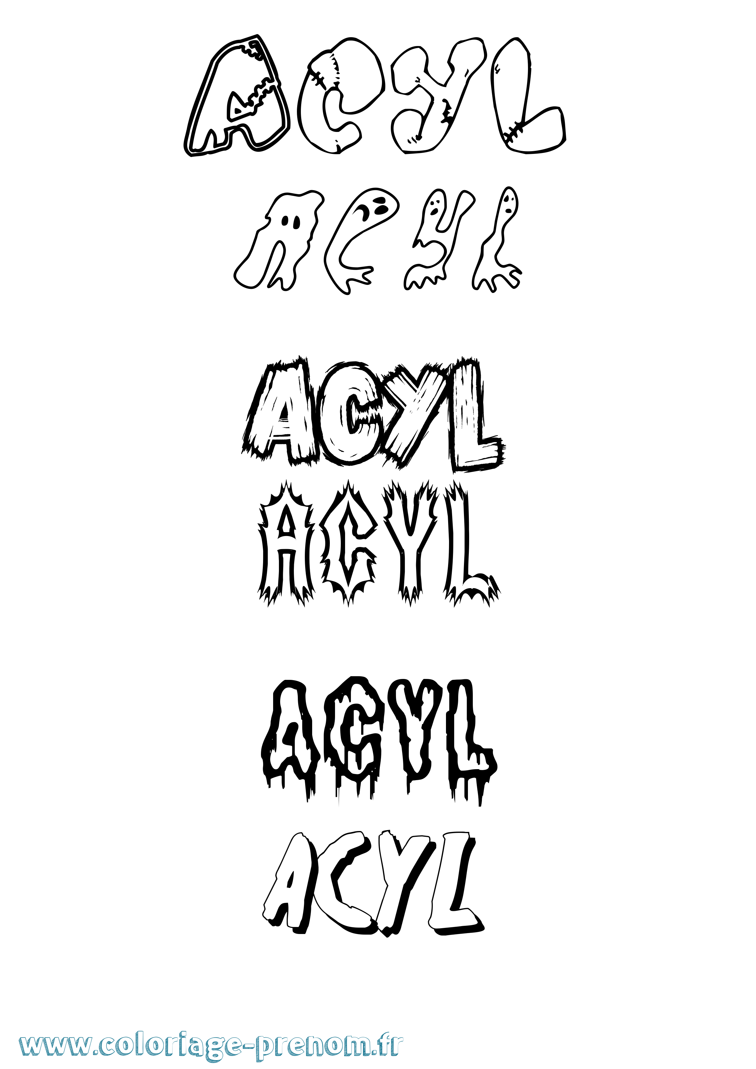 Coloriage Acyl Frisson Coloriage prénom Acyl Frisson