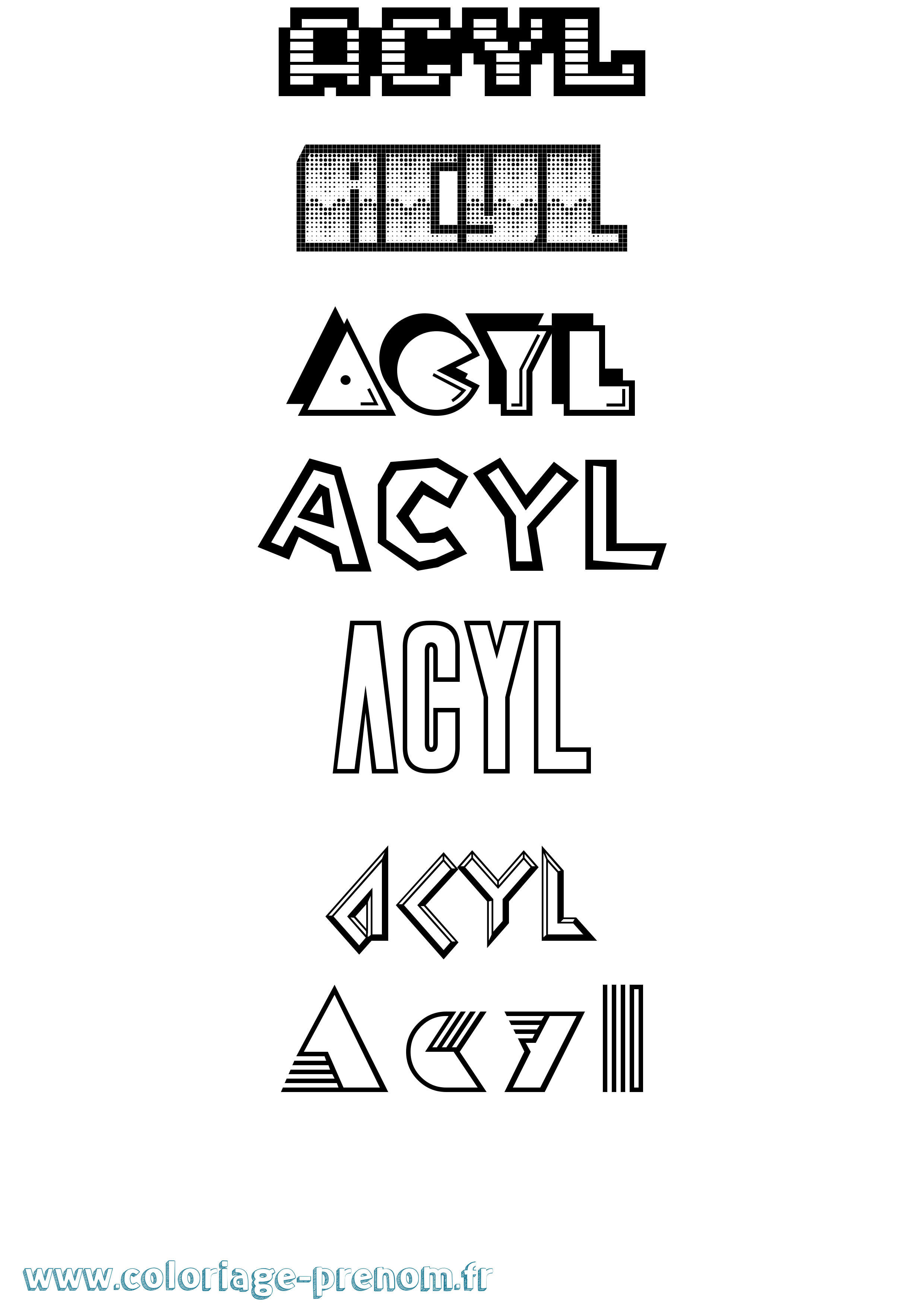 Coloriage Acyl Jeux Vidéos Coloriage prénom Acyl Jeux Vidéos