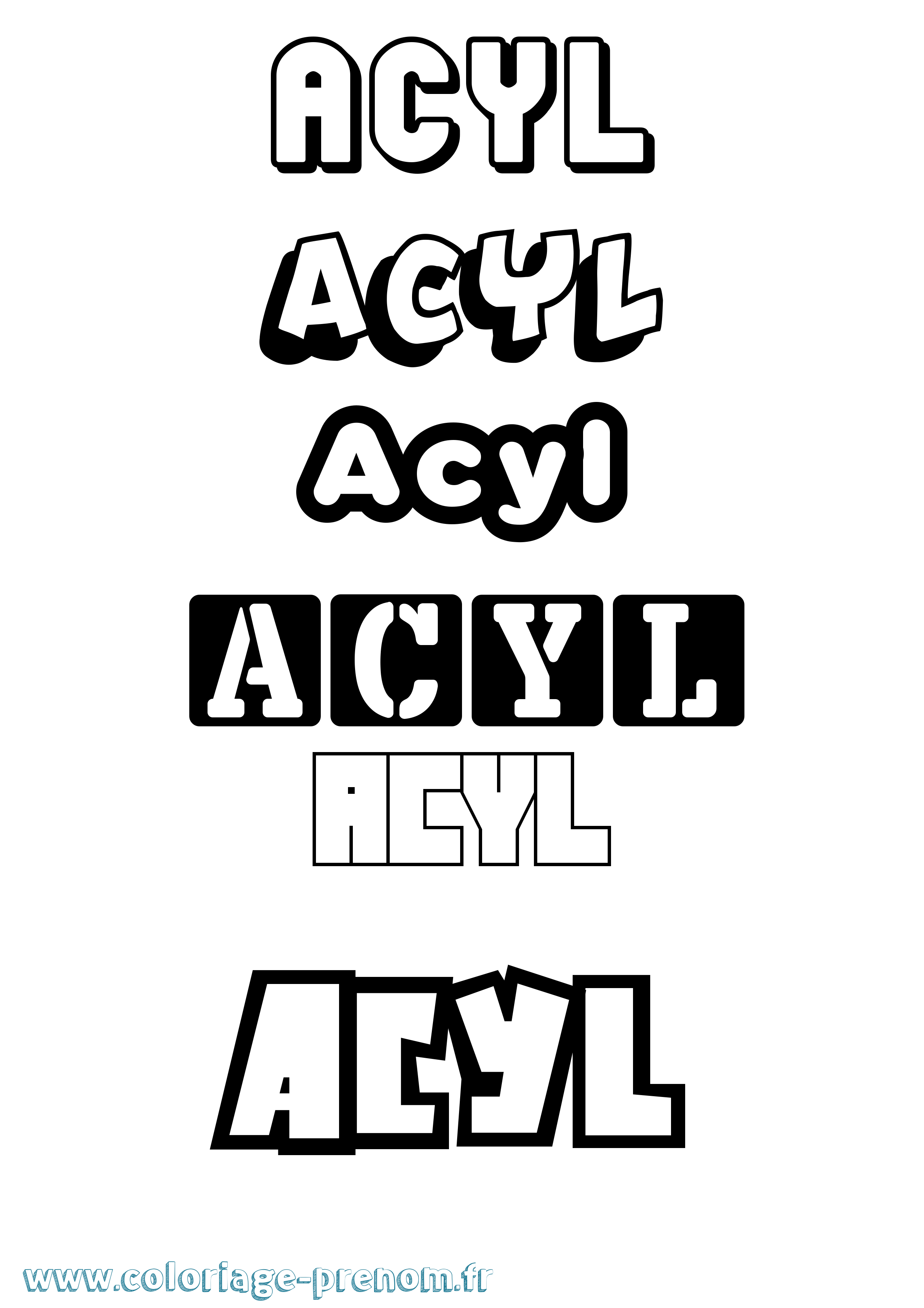 Coloriage prénom Acyl Simple