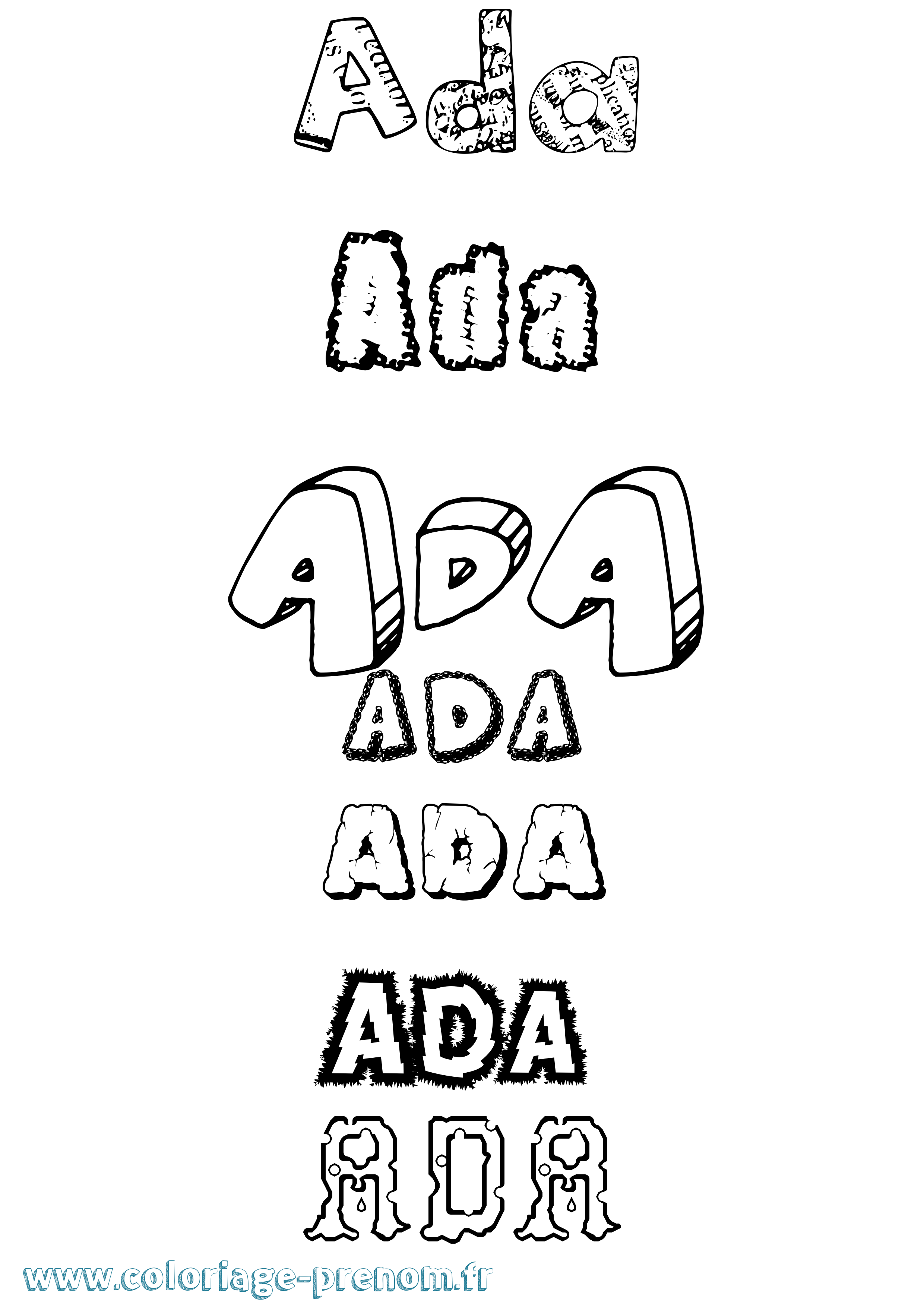 Coloriage prénom Ada