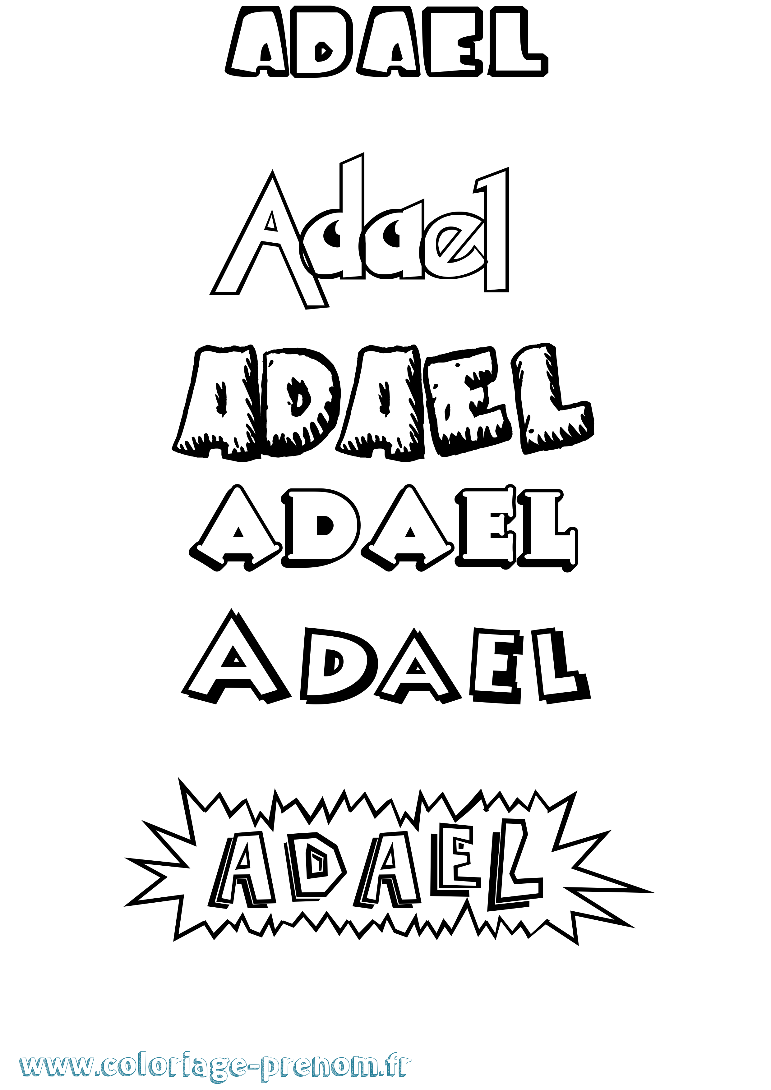 Coloriage prénom Adael Dessin Animé