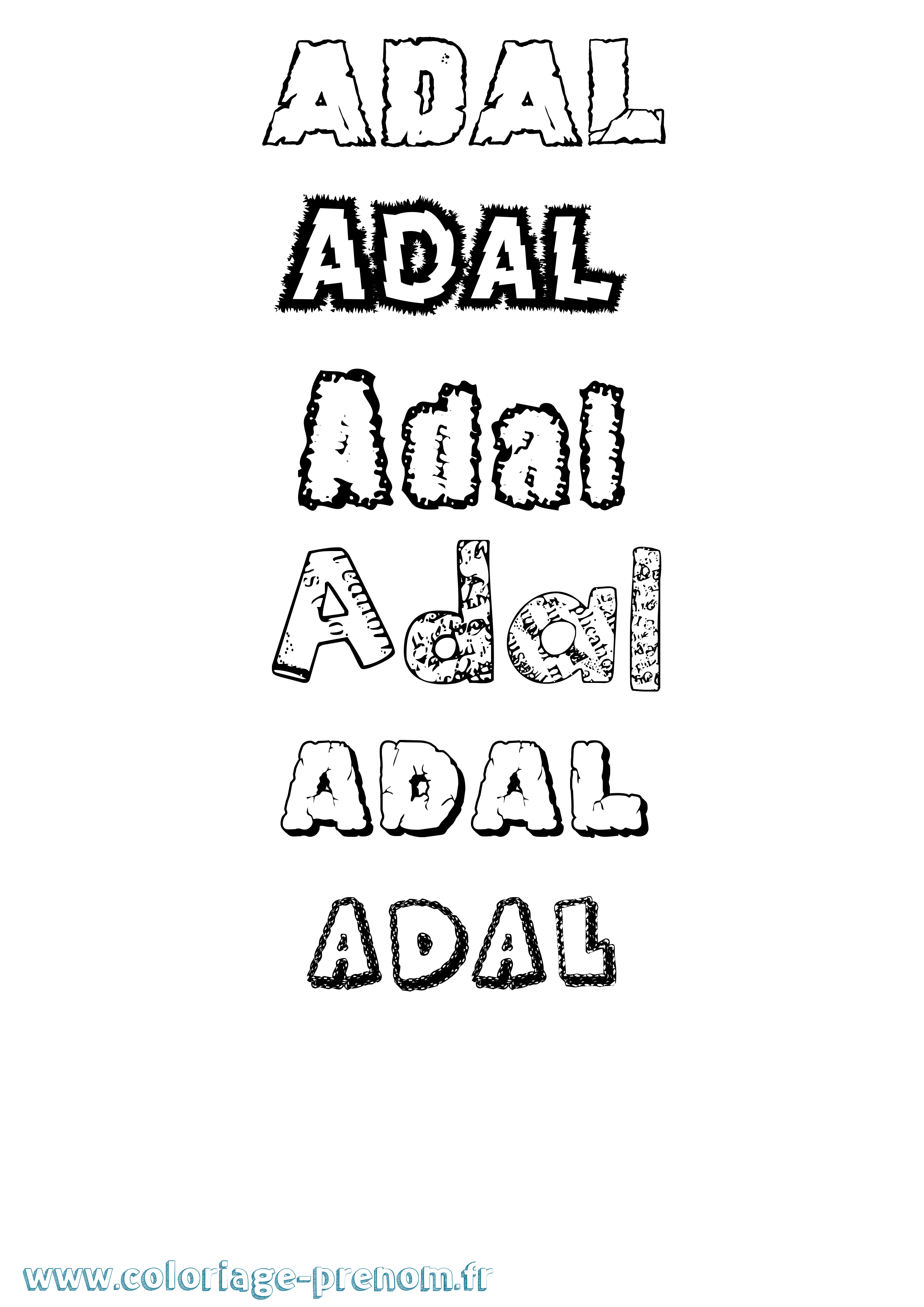 Coloriage Adal Destructuré Coloriage prénom Adal Destructuré