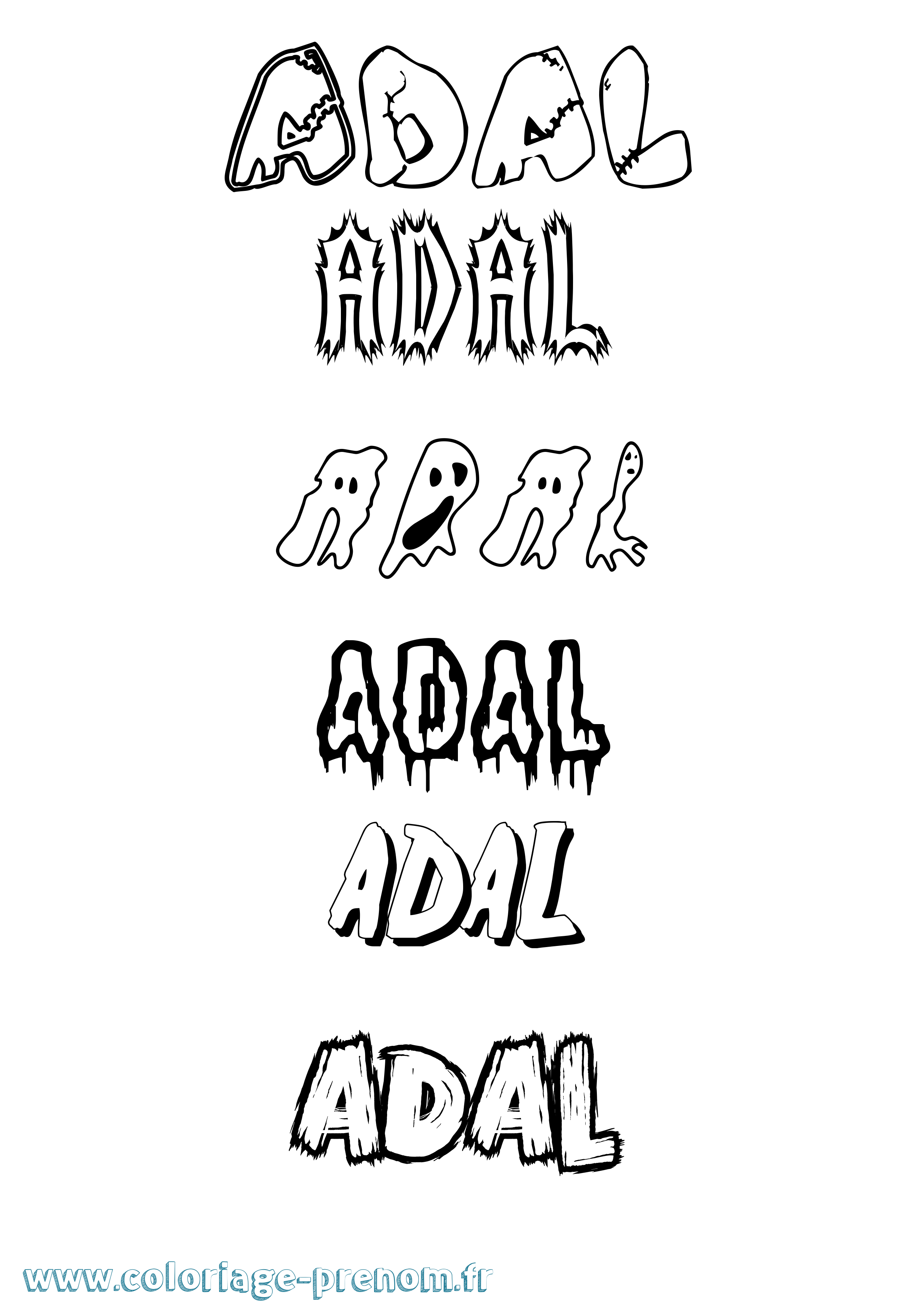 Coloriage Adal Frisson Coloriage prénom Adal Frisson