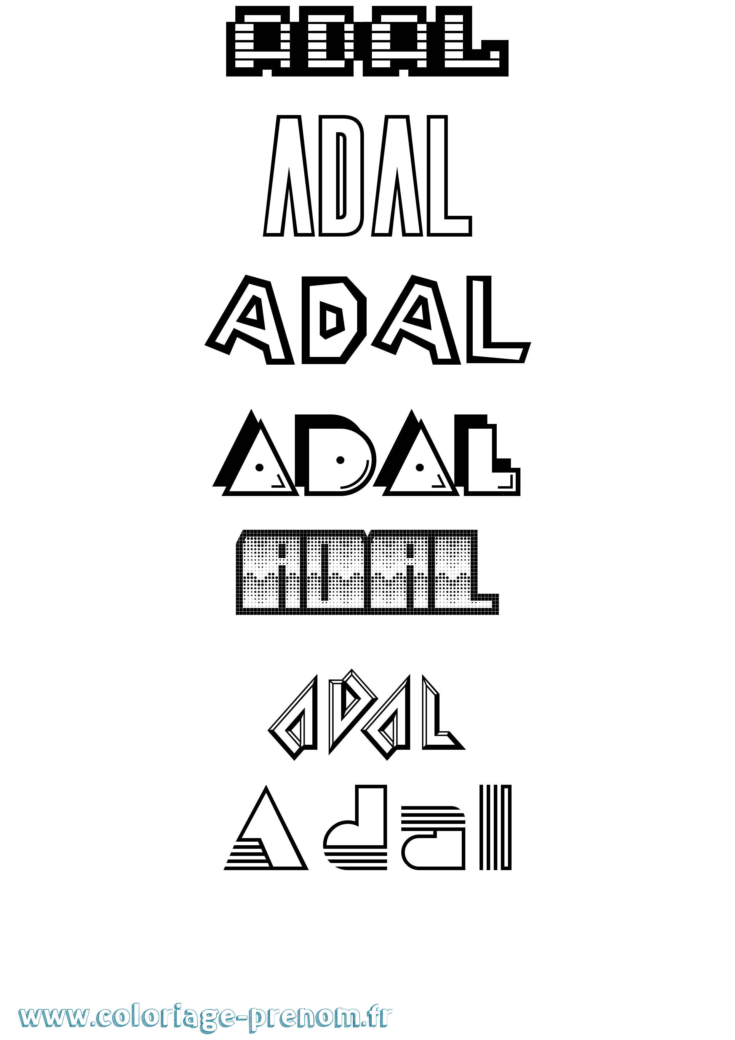 Coloriage Adal Jeux Vidéos Coloriage prénom Adal Jeux Vidéos