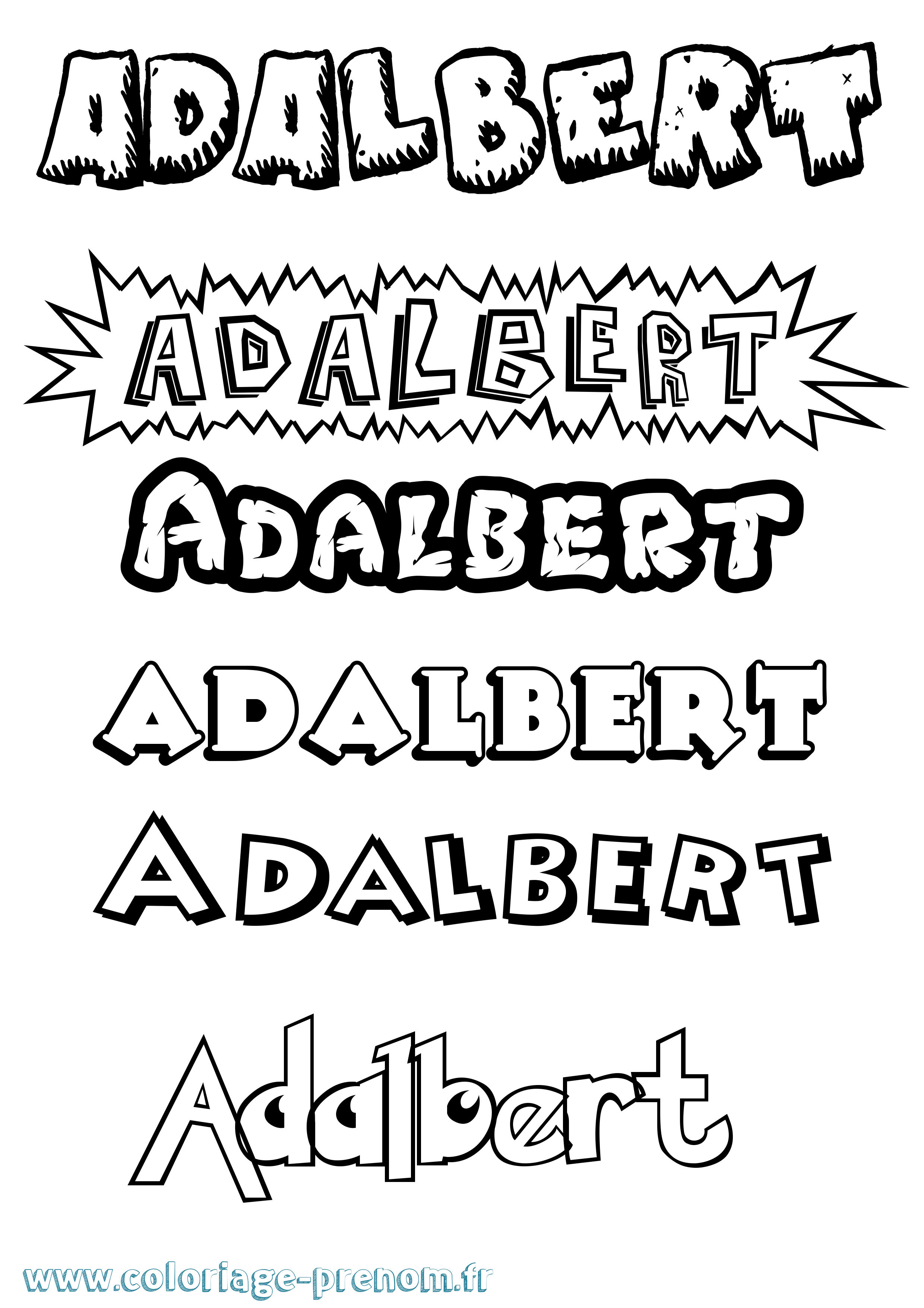 Coloriage prénom Adalbert Dessin Animé