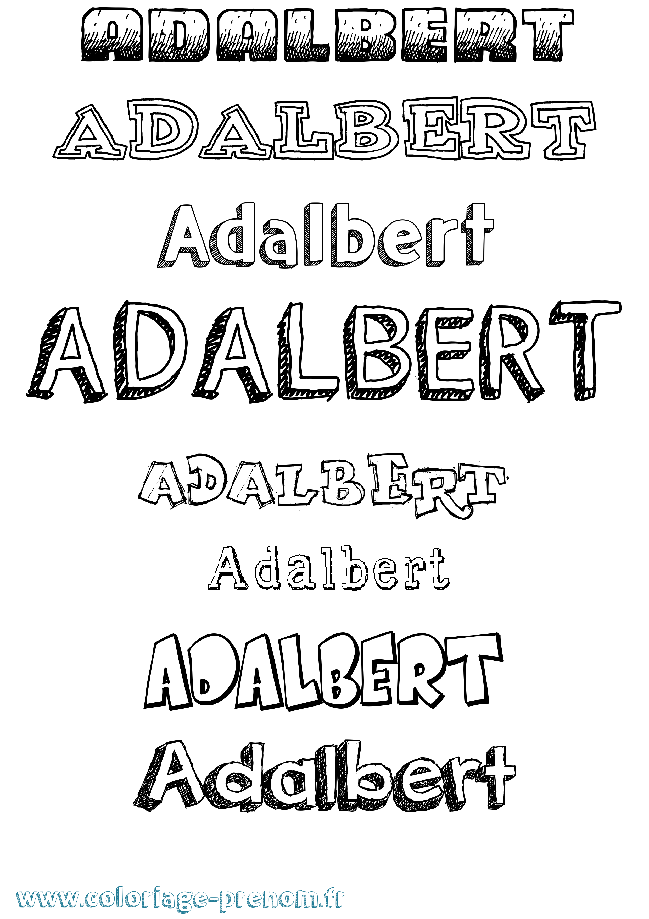 Coloriage prénom Adalbert Dessiné