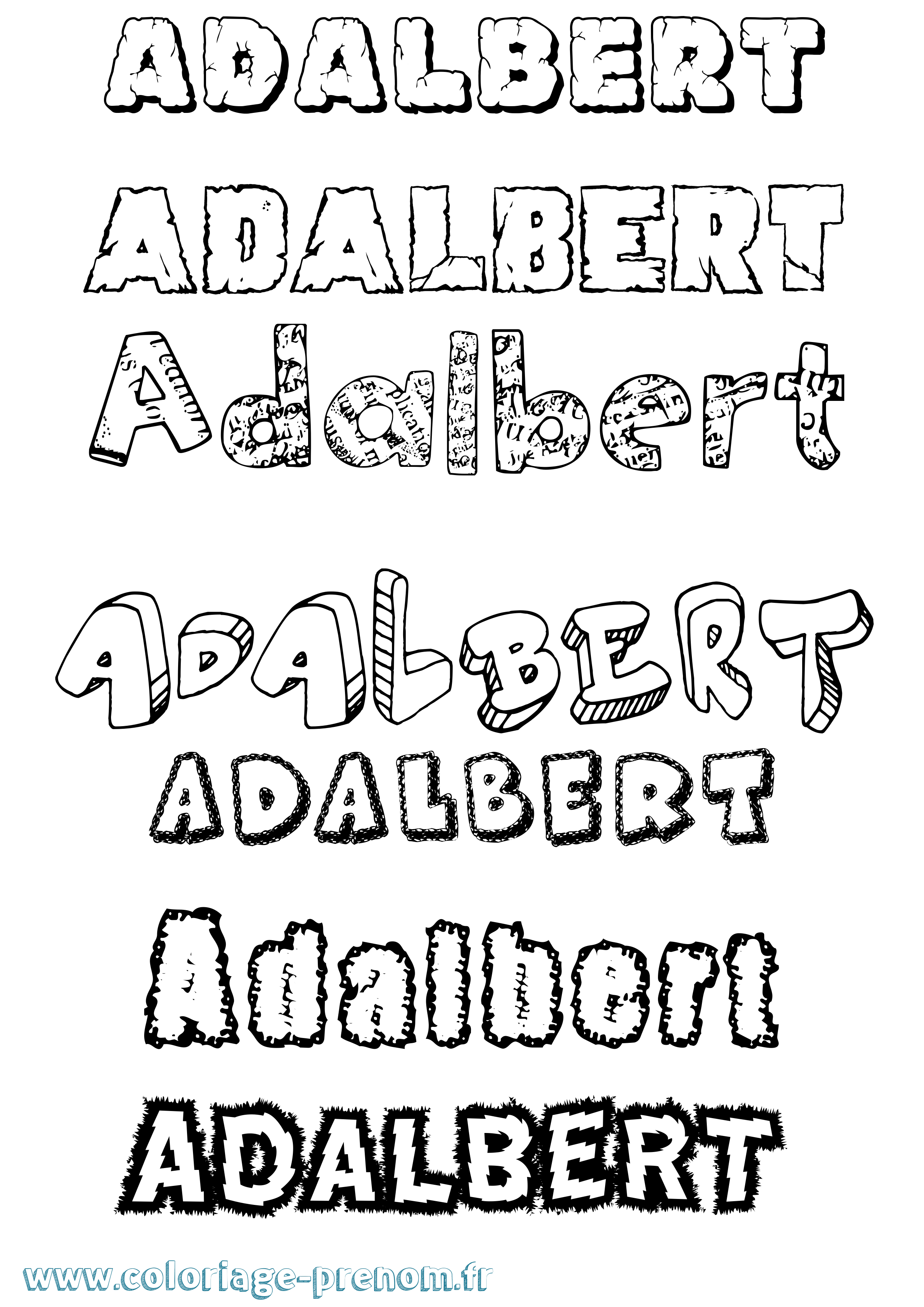 Coloriage prénom Adalbert Destructuré