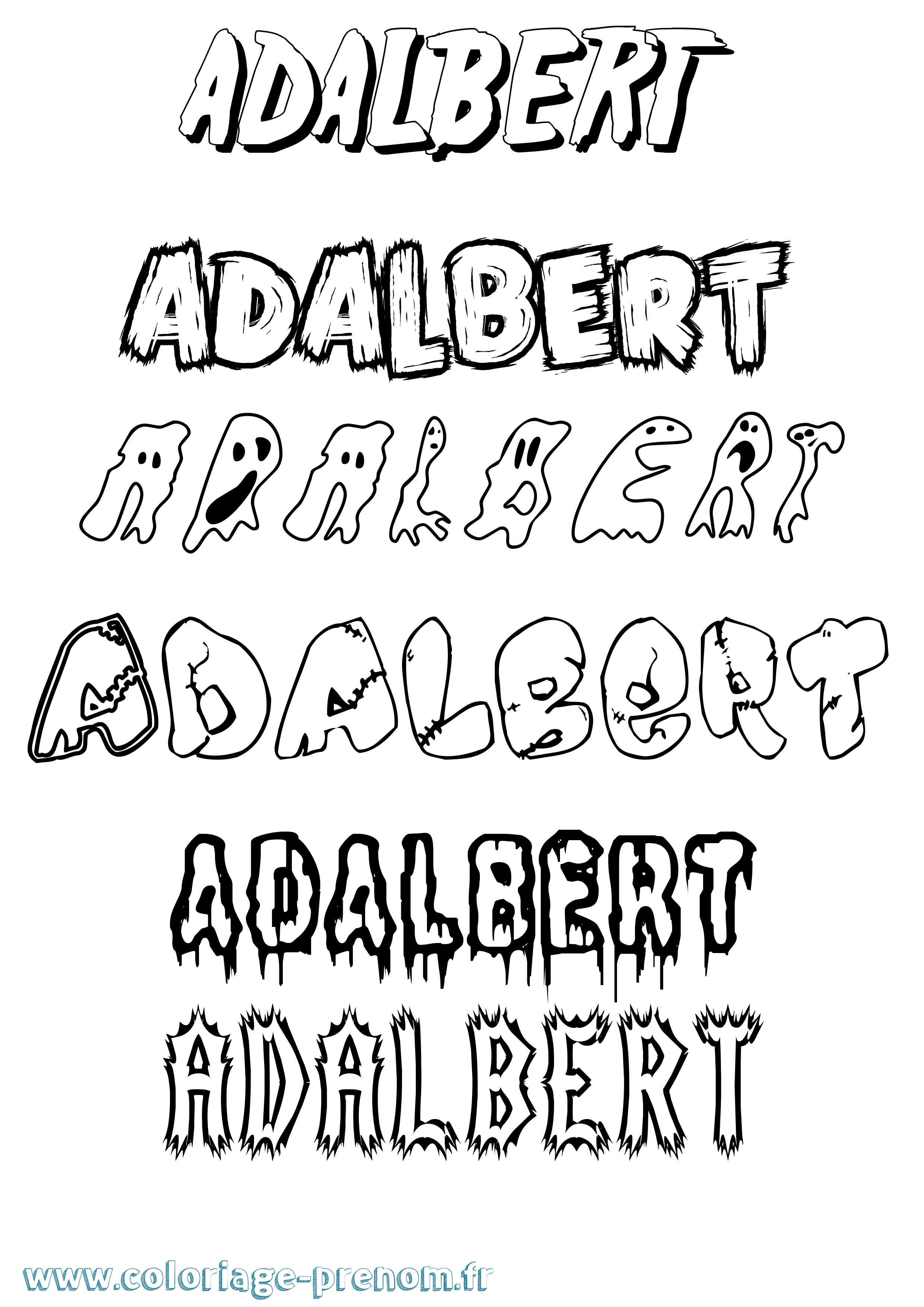 Coloriage prénom Adalbert Frisson