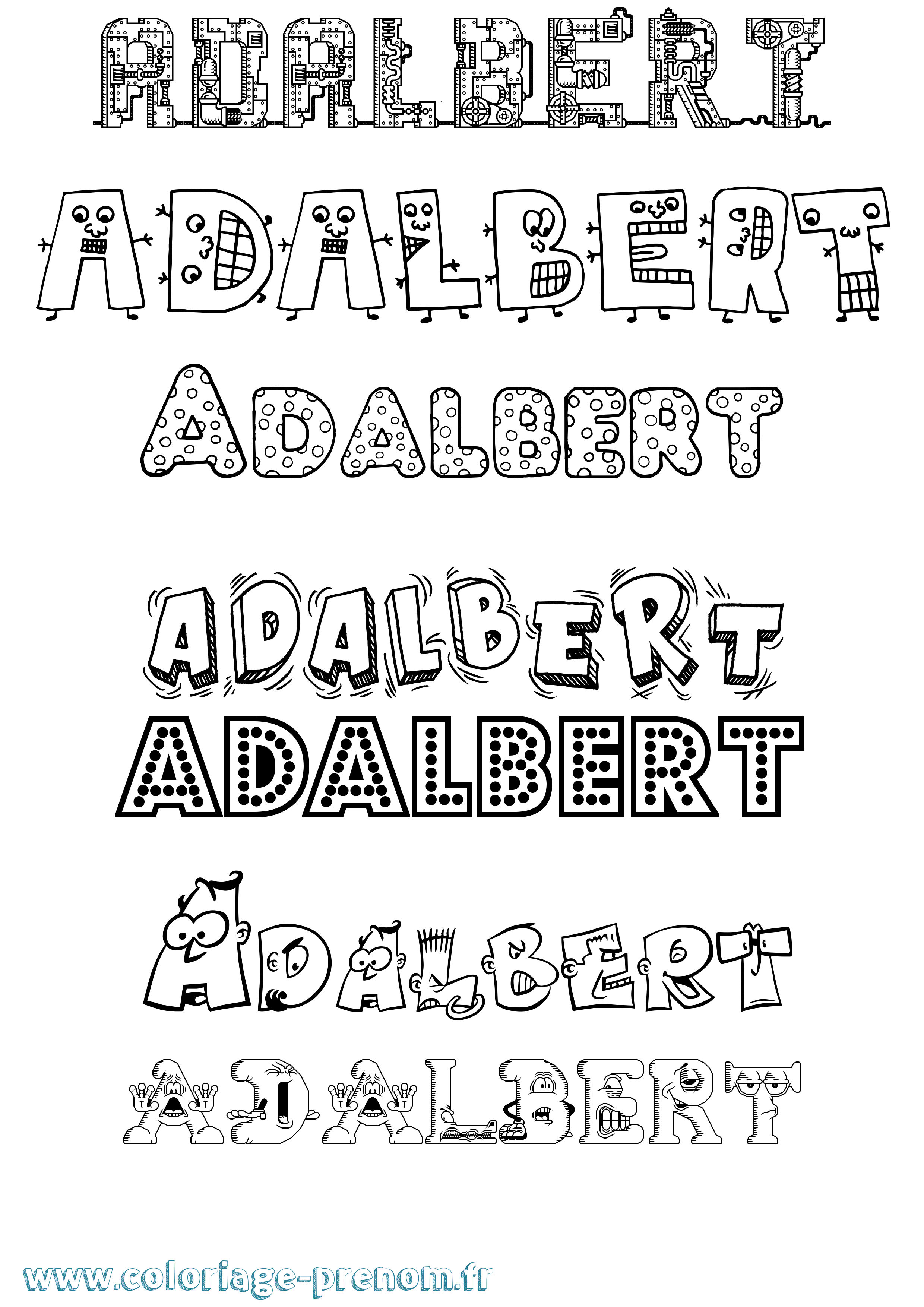 Coloriage prénom Adalbert Fun