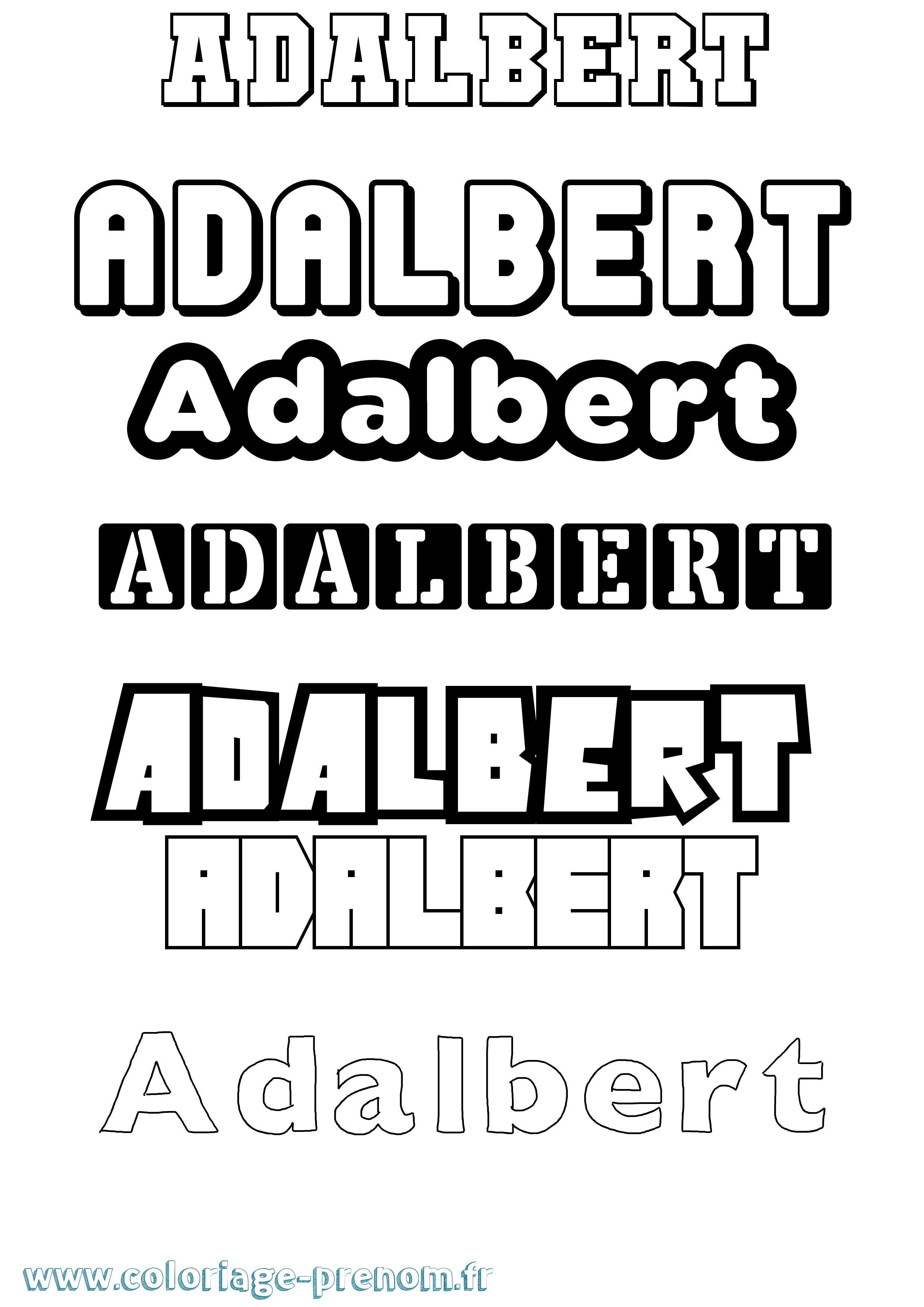 Coloriage prénom Adalbert Simple