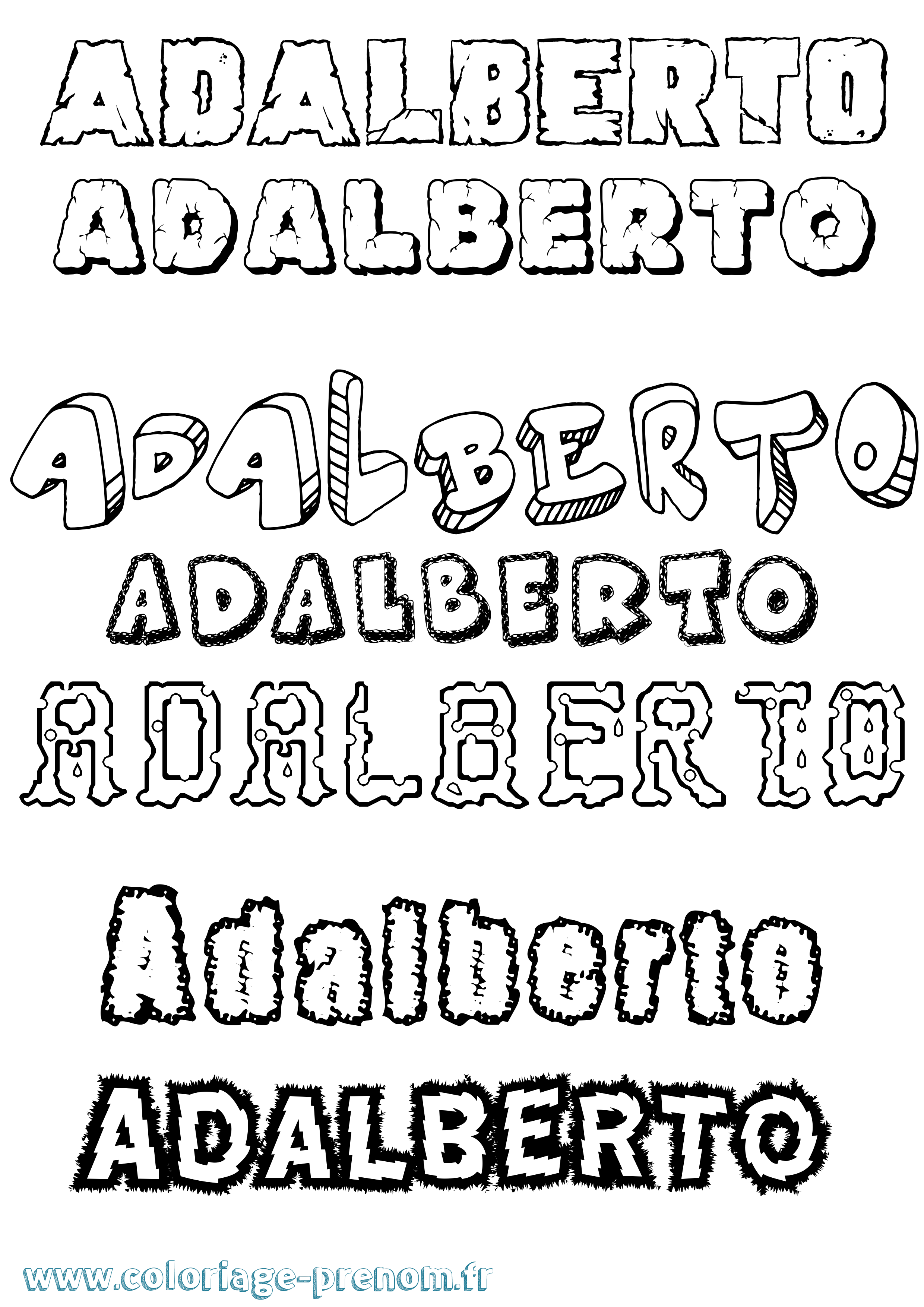 Coloriage prénom Adalberto Destructuré