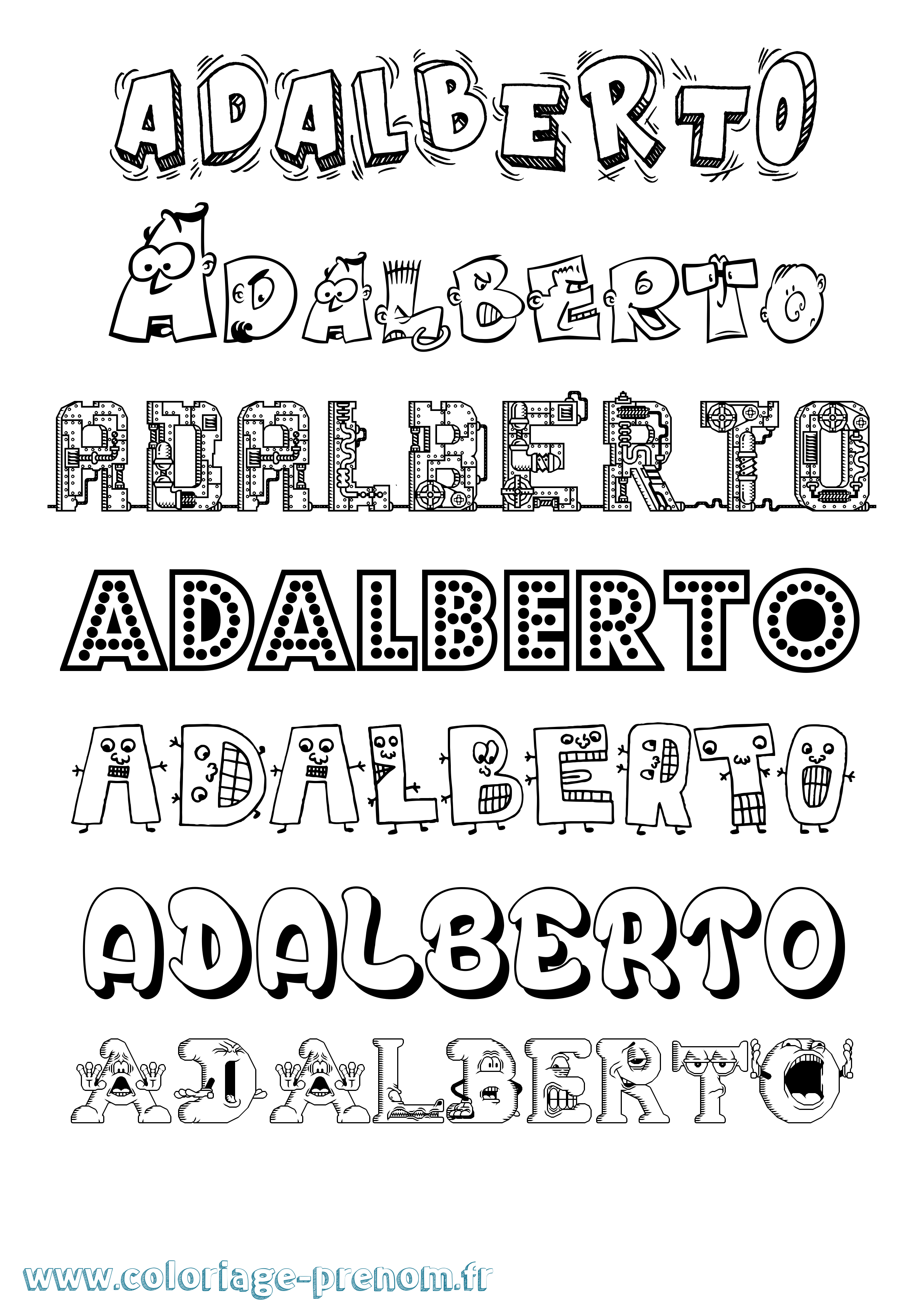 Coloriage prénom Adalberto Fun