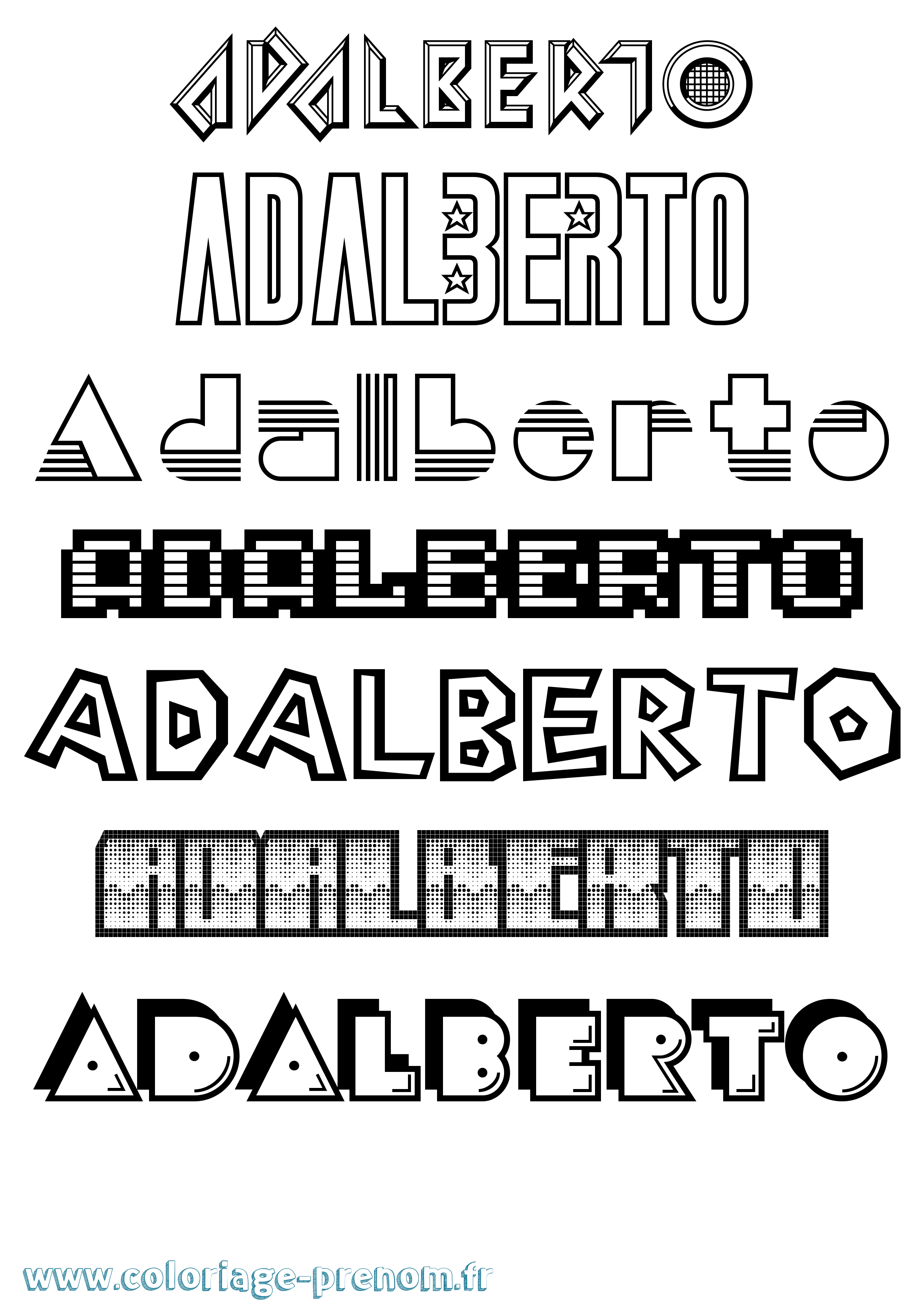Coloriage prénom Adalberto Jeux Vidéos