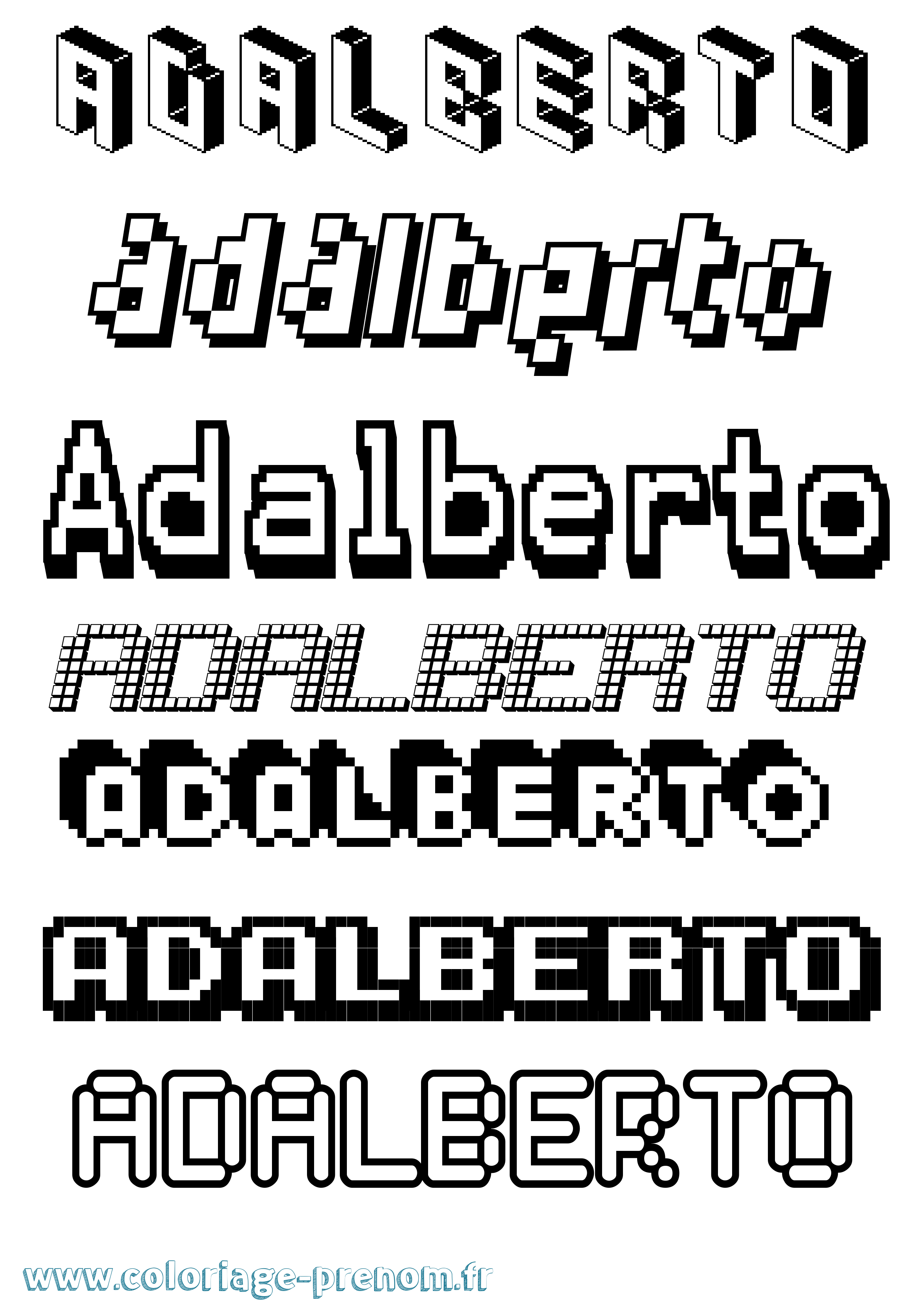 Coloriage prénom Adalberto Pixel