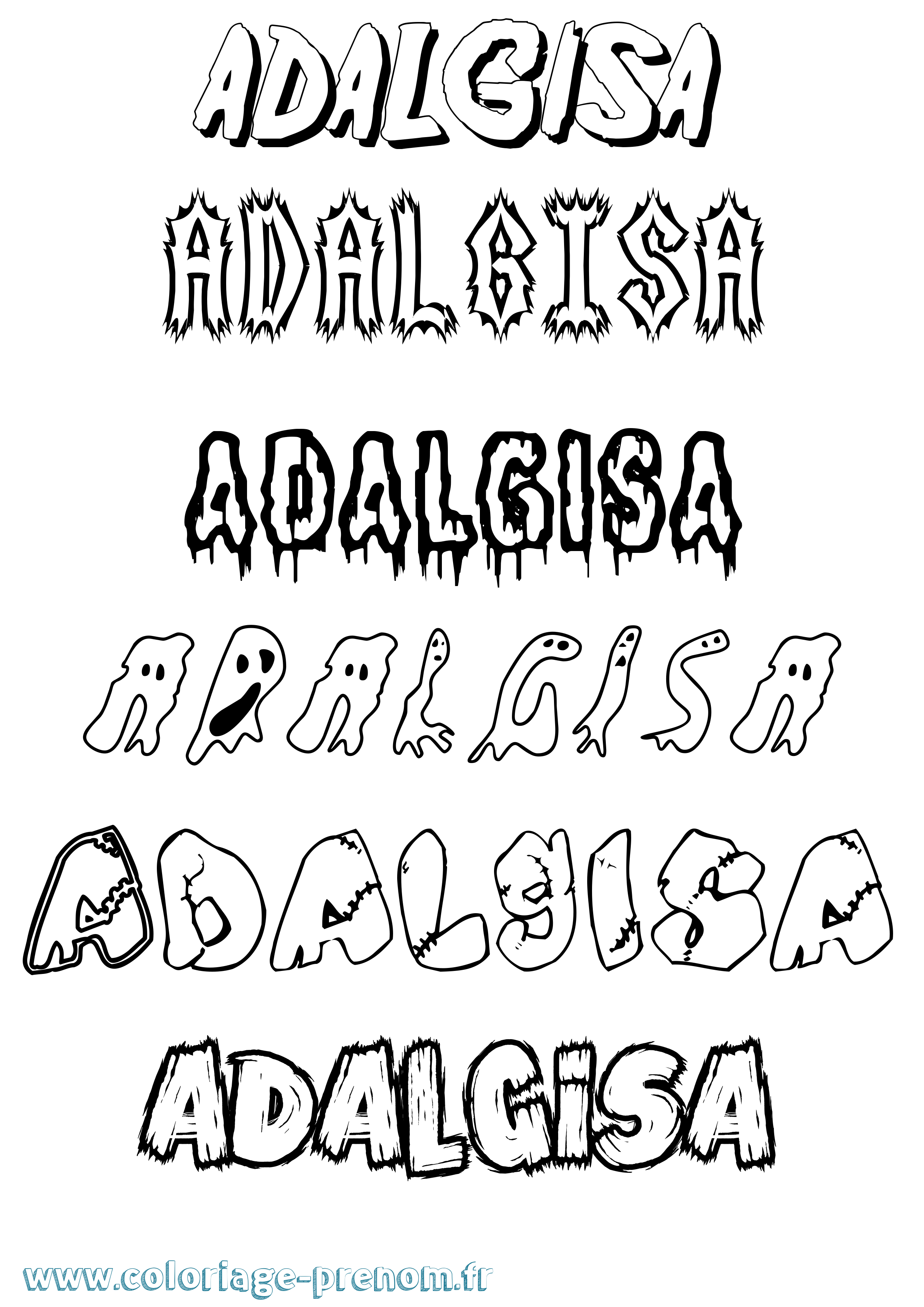 Coloriage prénom Adalgisa Frisson