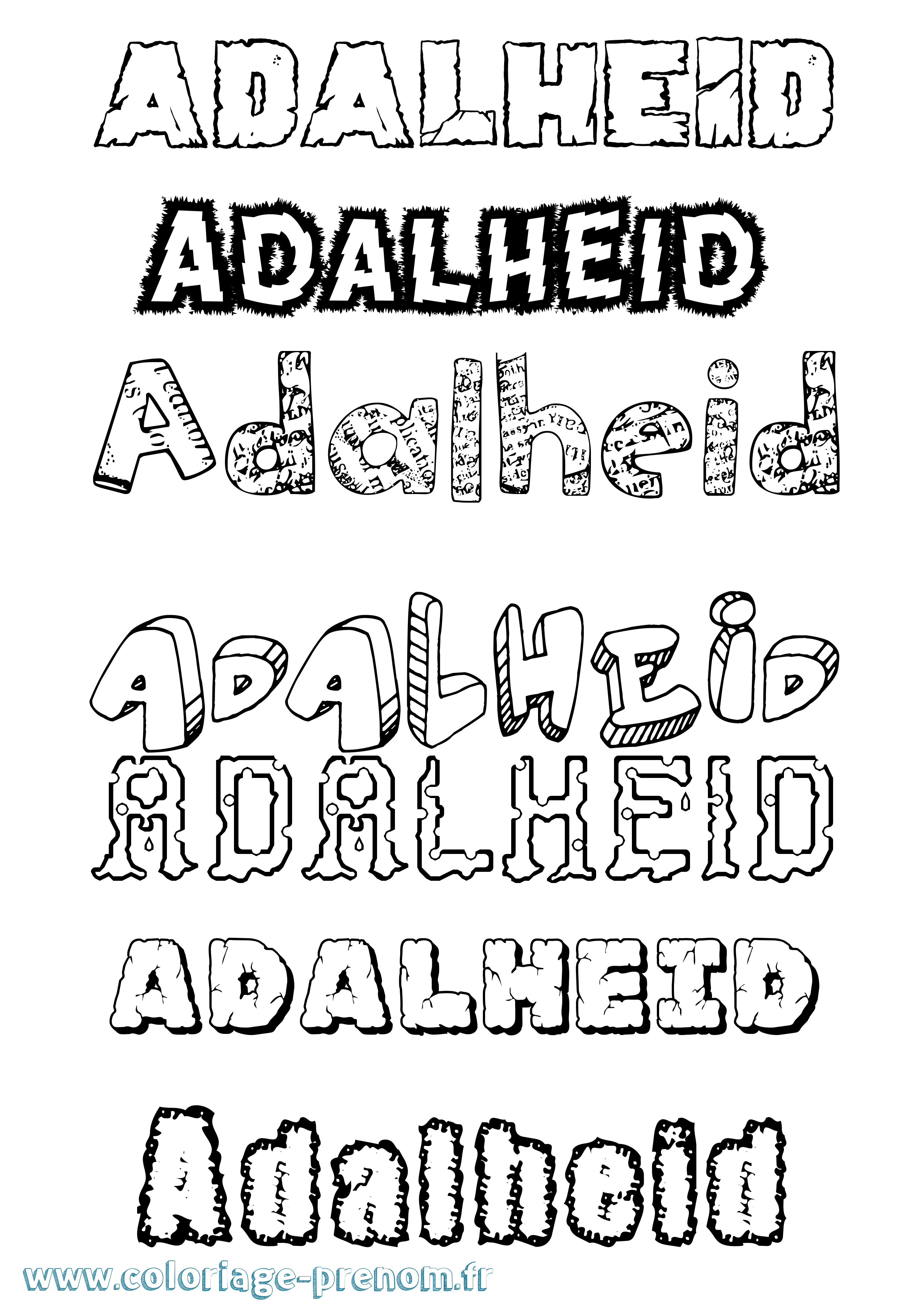 Coloriage prénom Adalheid Destructuré