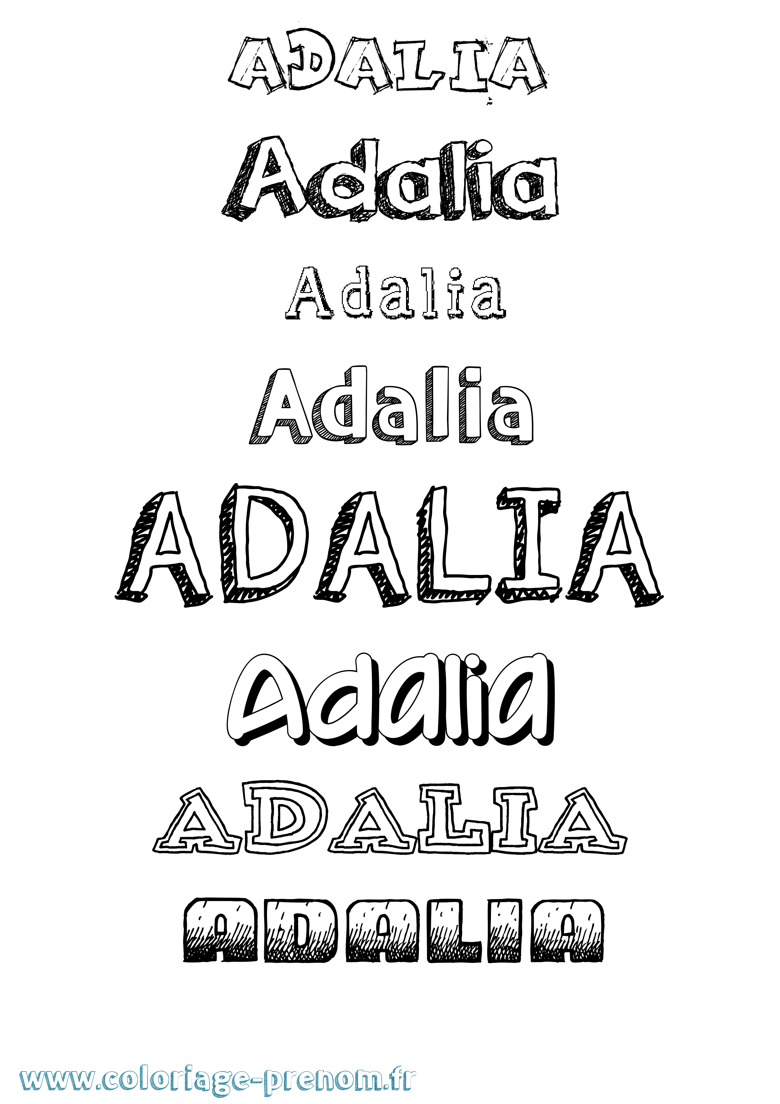 Coloriage prénom Adalia Dessiné