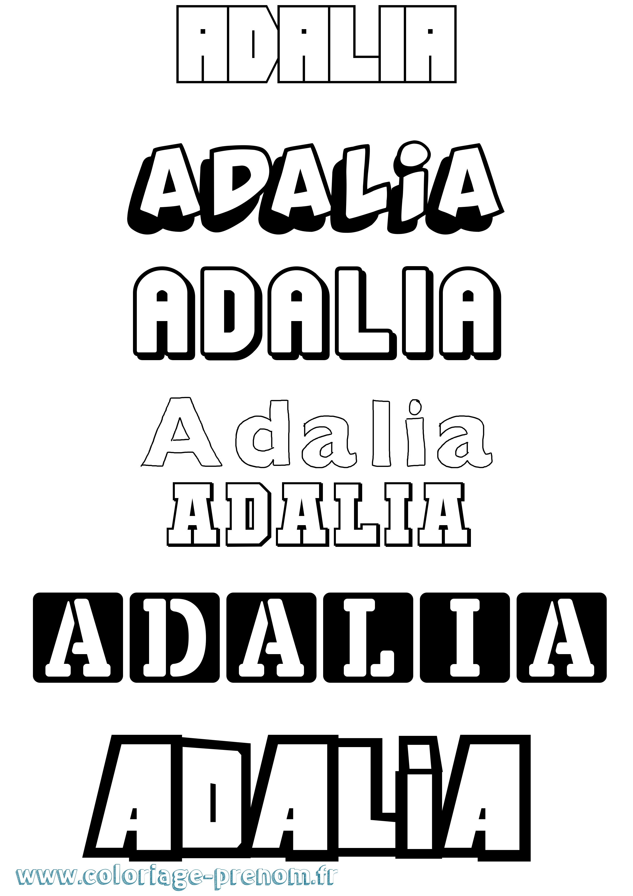 Coloriage prénom Adalia Simple