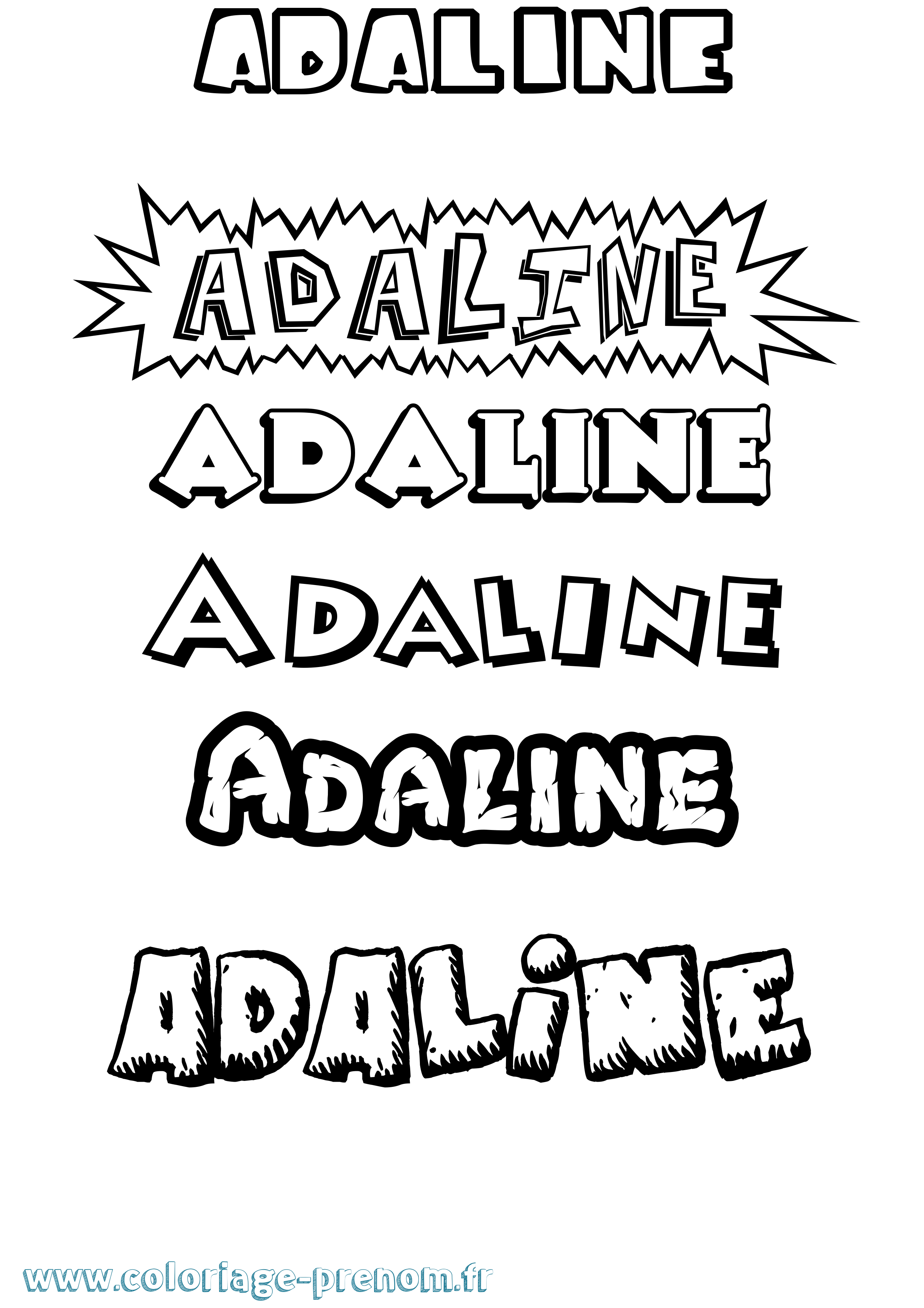 Coloriage prénom Adaline Dessin Animé