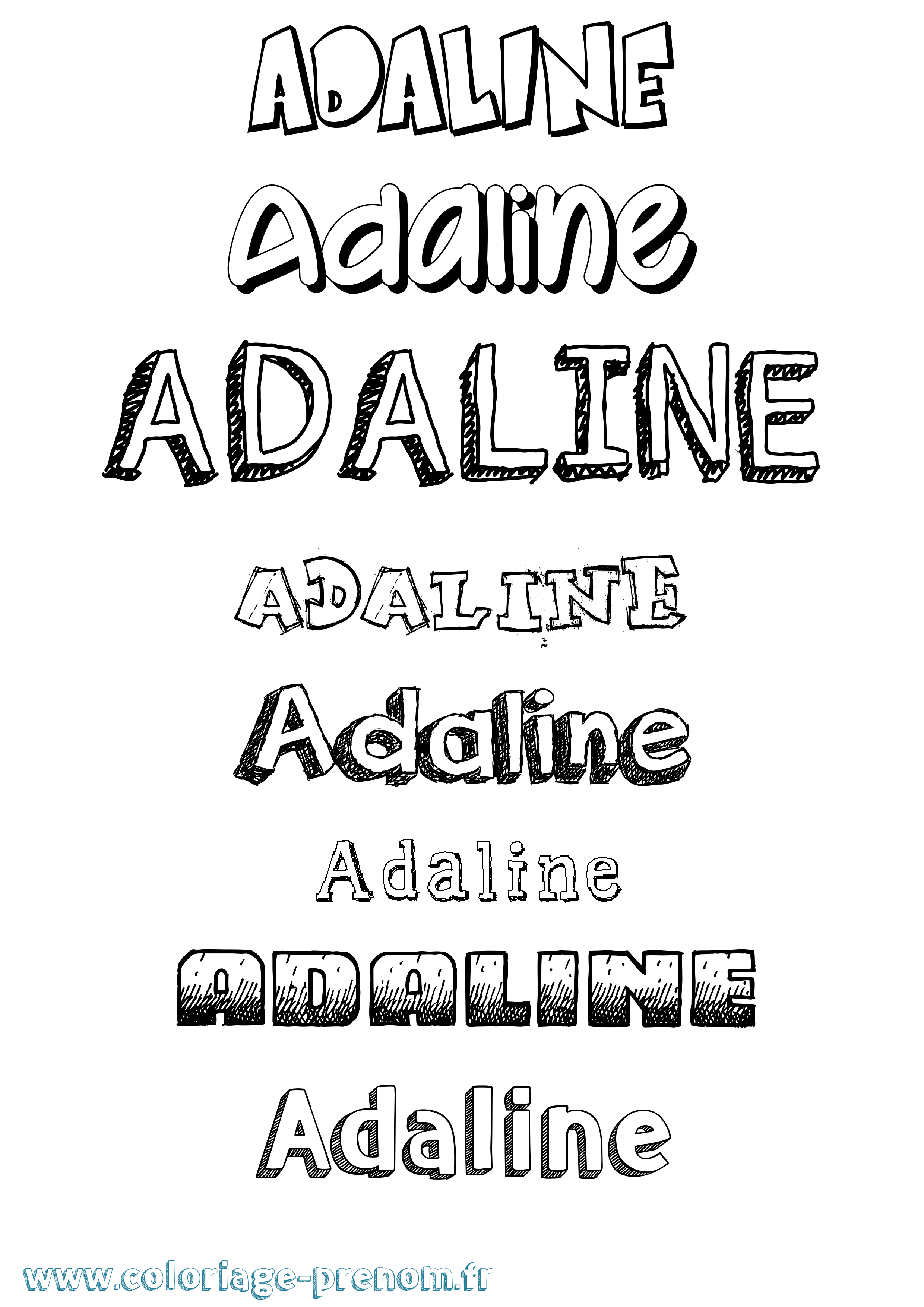 Coloriage prénom Adaline Dessiné