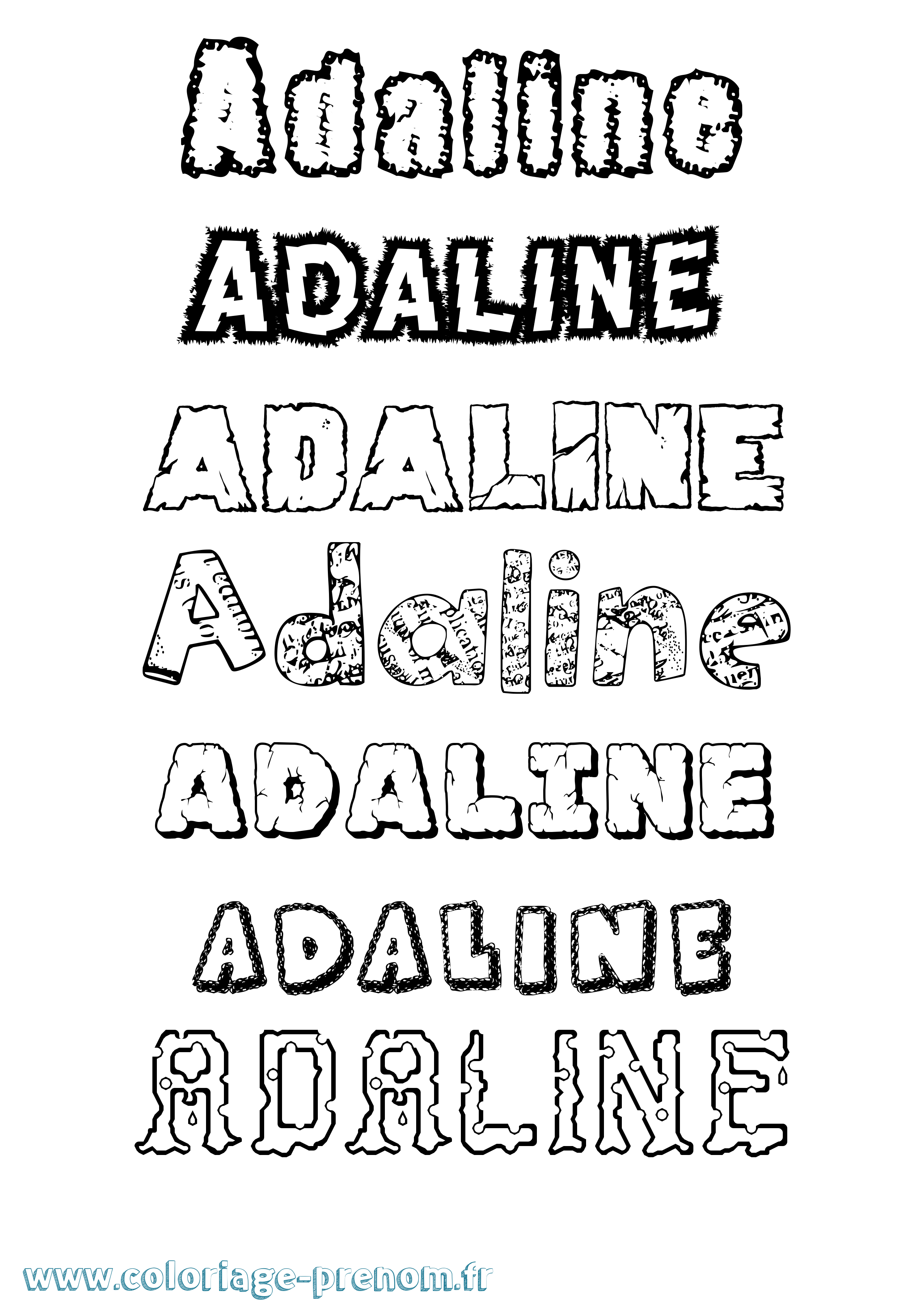 Coloriage prénom Adaline Destructuré