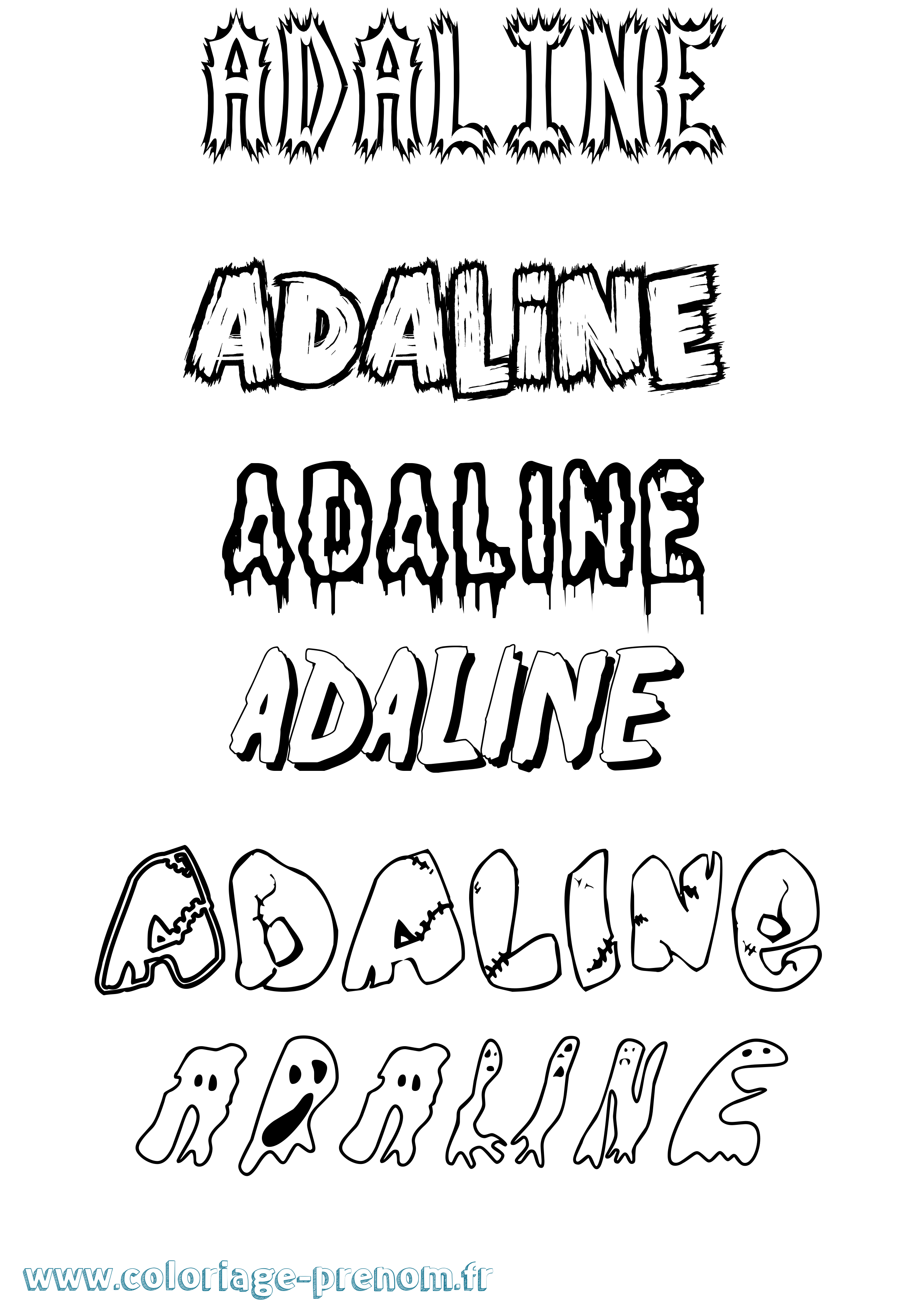 Coloriage prénom Adaline Frisson
