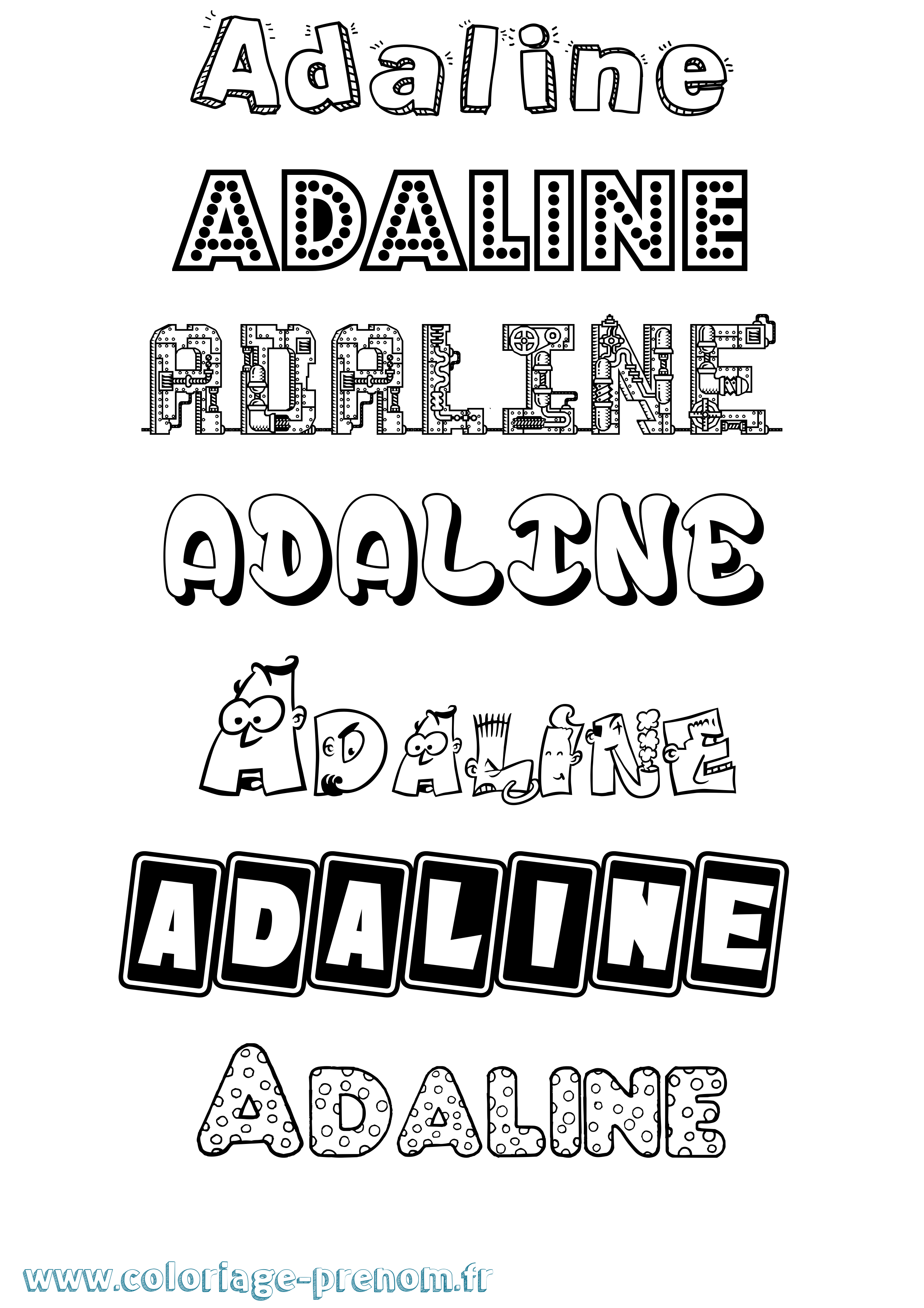 Coloriage prénom Adaline Fun