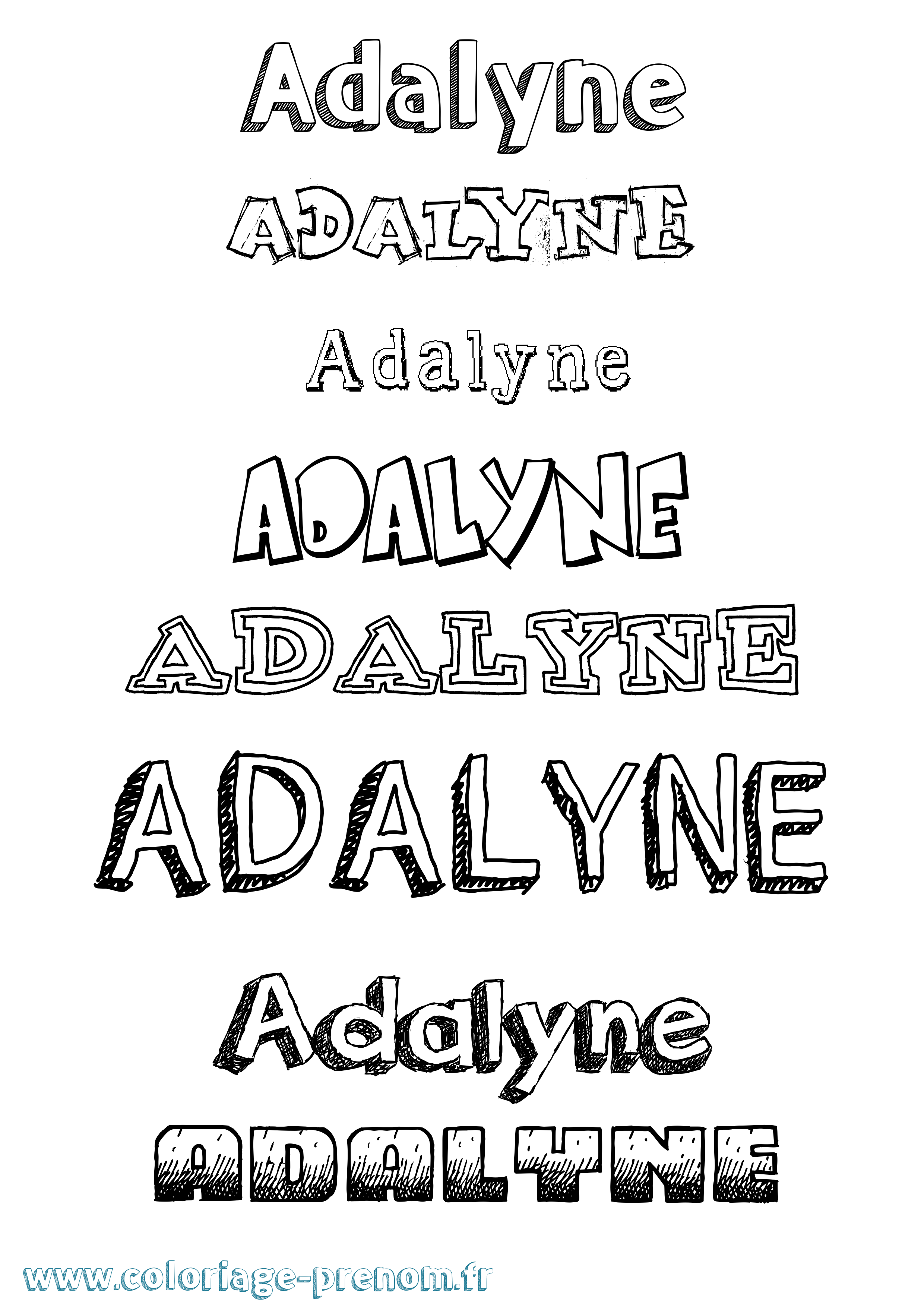 Coloriage Adalyne Dessiné Coloriage prénom Adalyne Dessiné
