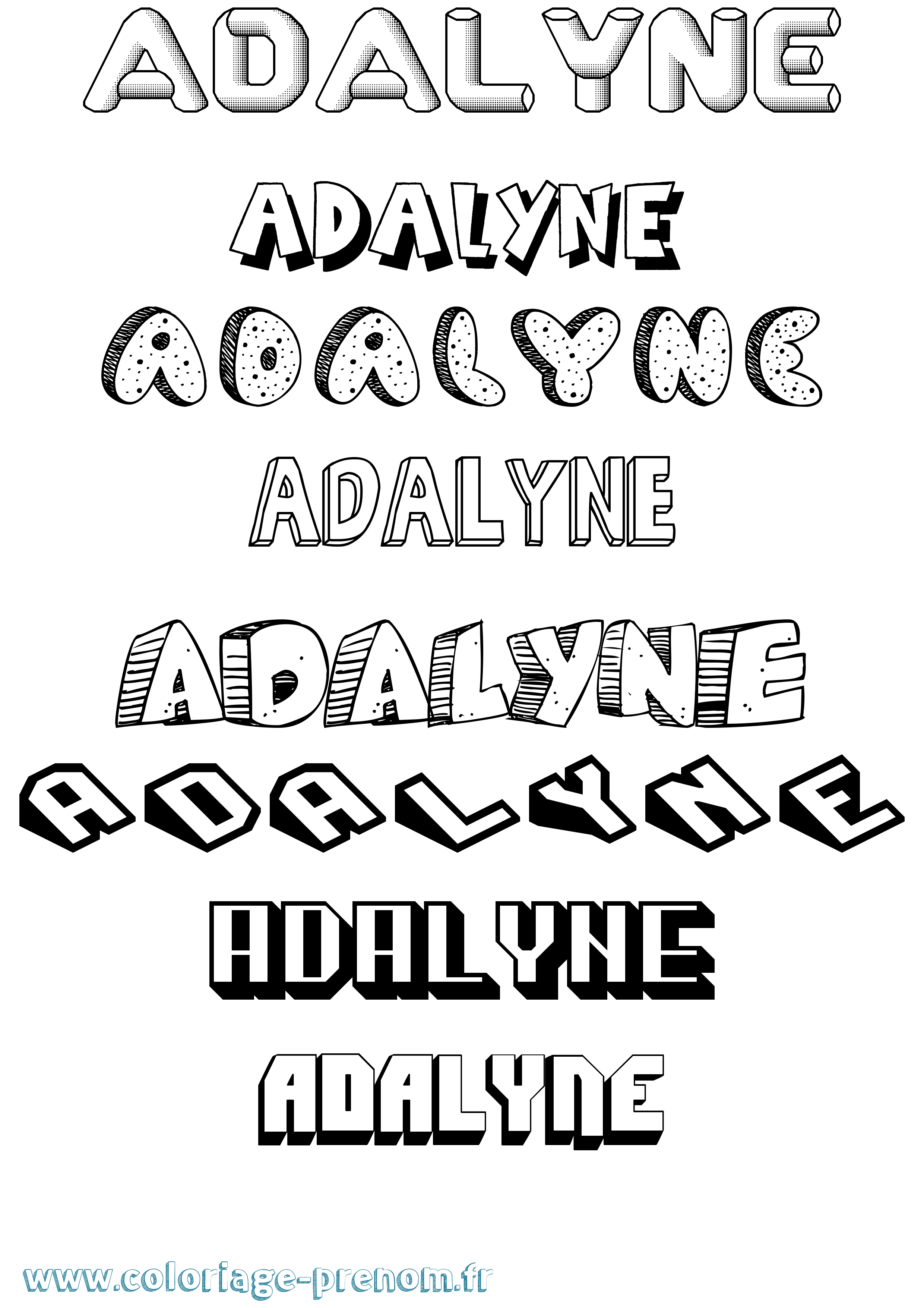 Coloriage Adalyne Effet 3D Coloriage prénom Adalyne Effet 3D