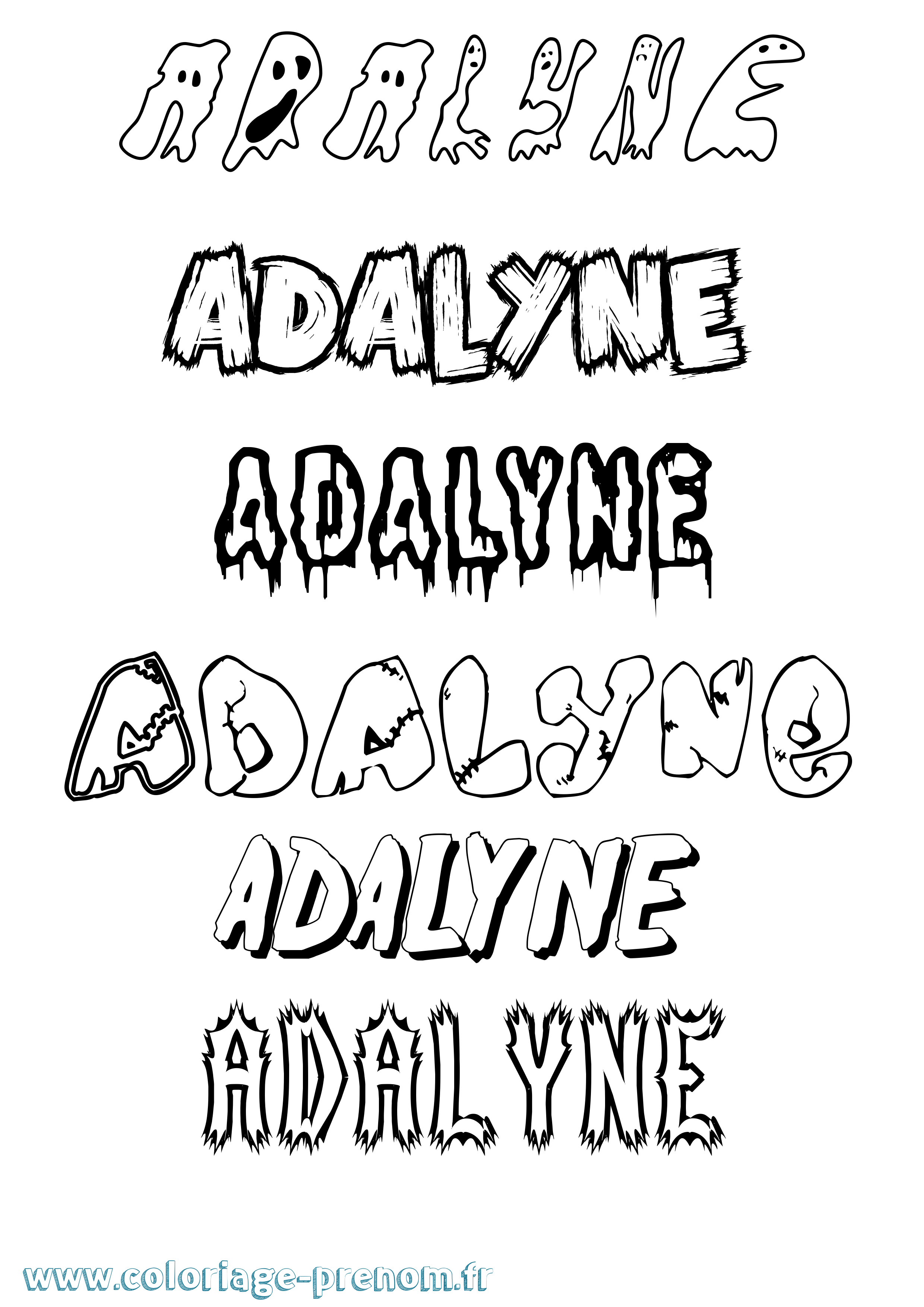 Coloriage Adalyne Frisson Coloriage prénom Adalyne Frisson