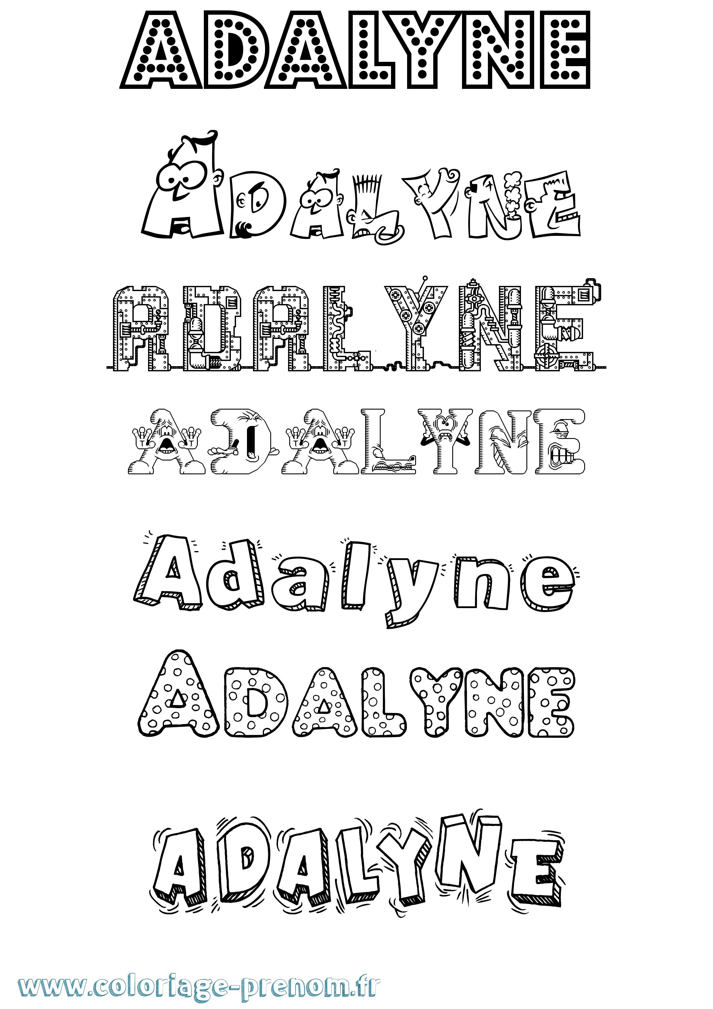 Coloriage Adalyne Fun Coloriage prénom Adalyne Fun