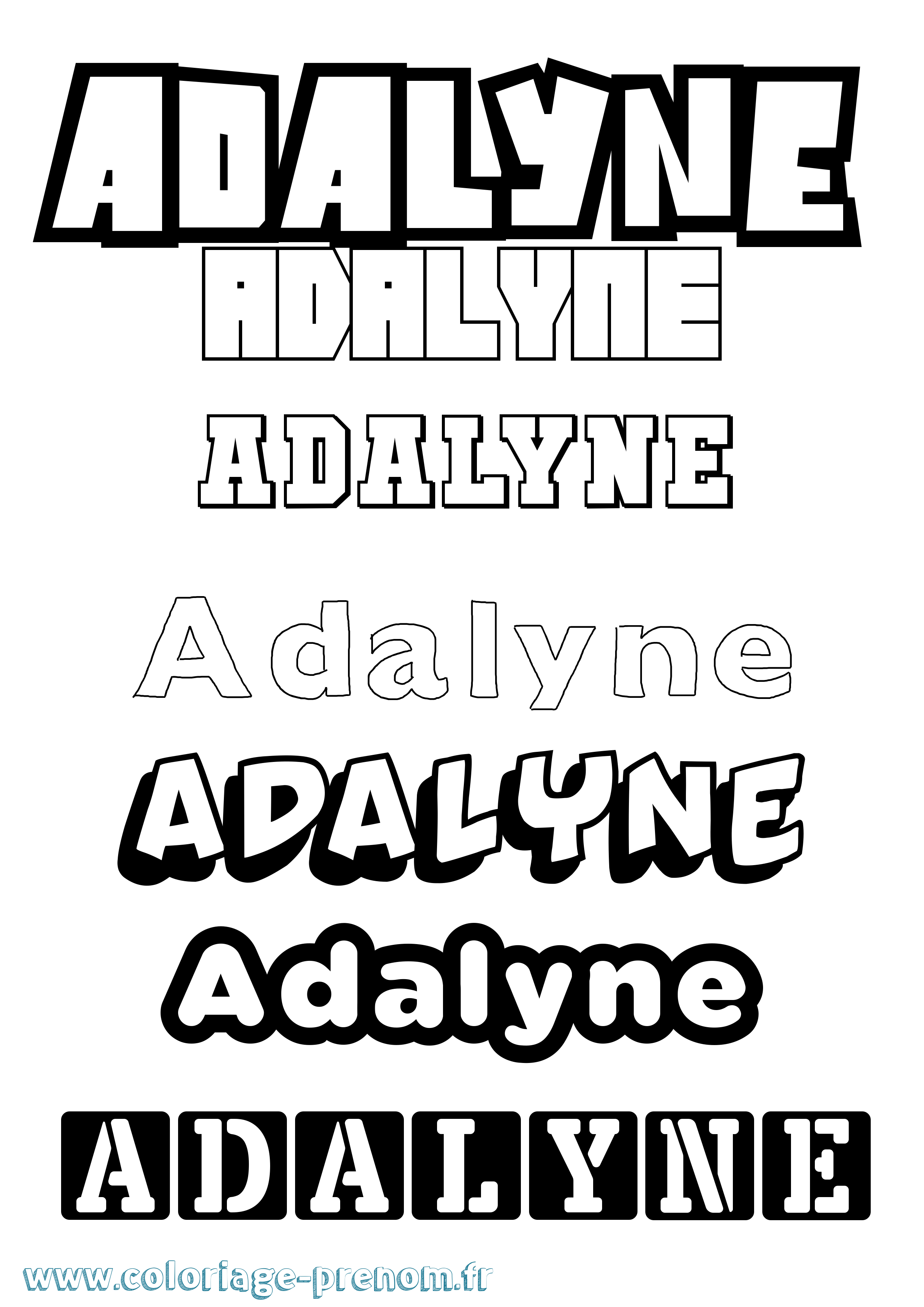 Coloriage prénom Adalyne Simple
