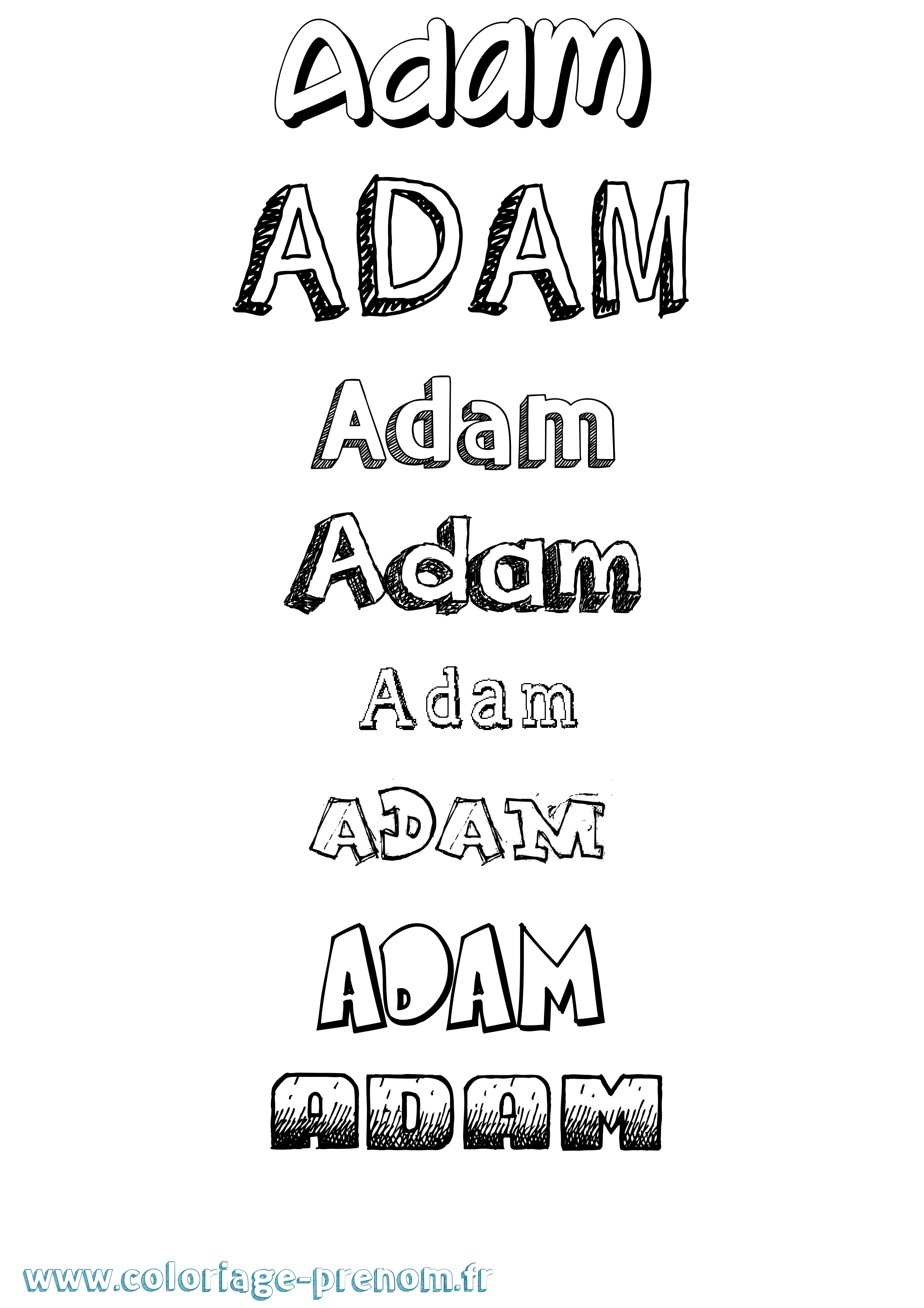 Coloriage prénom Adam Dessiné