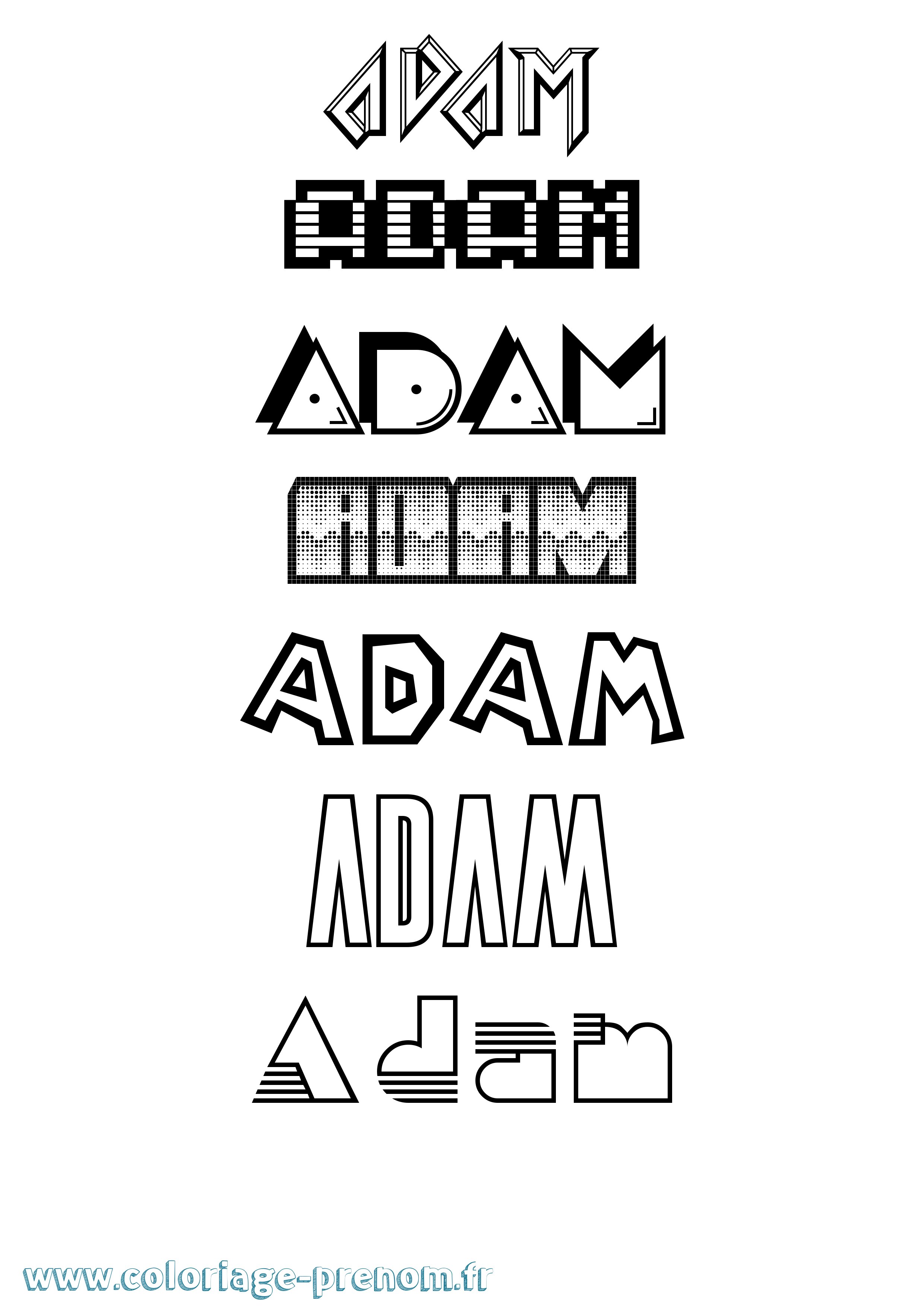 Coloriage prénom Adam Jeux Vidéos