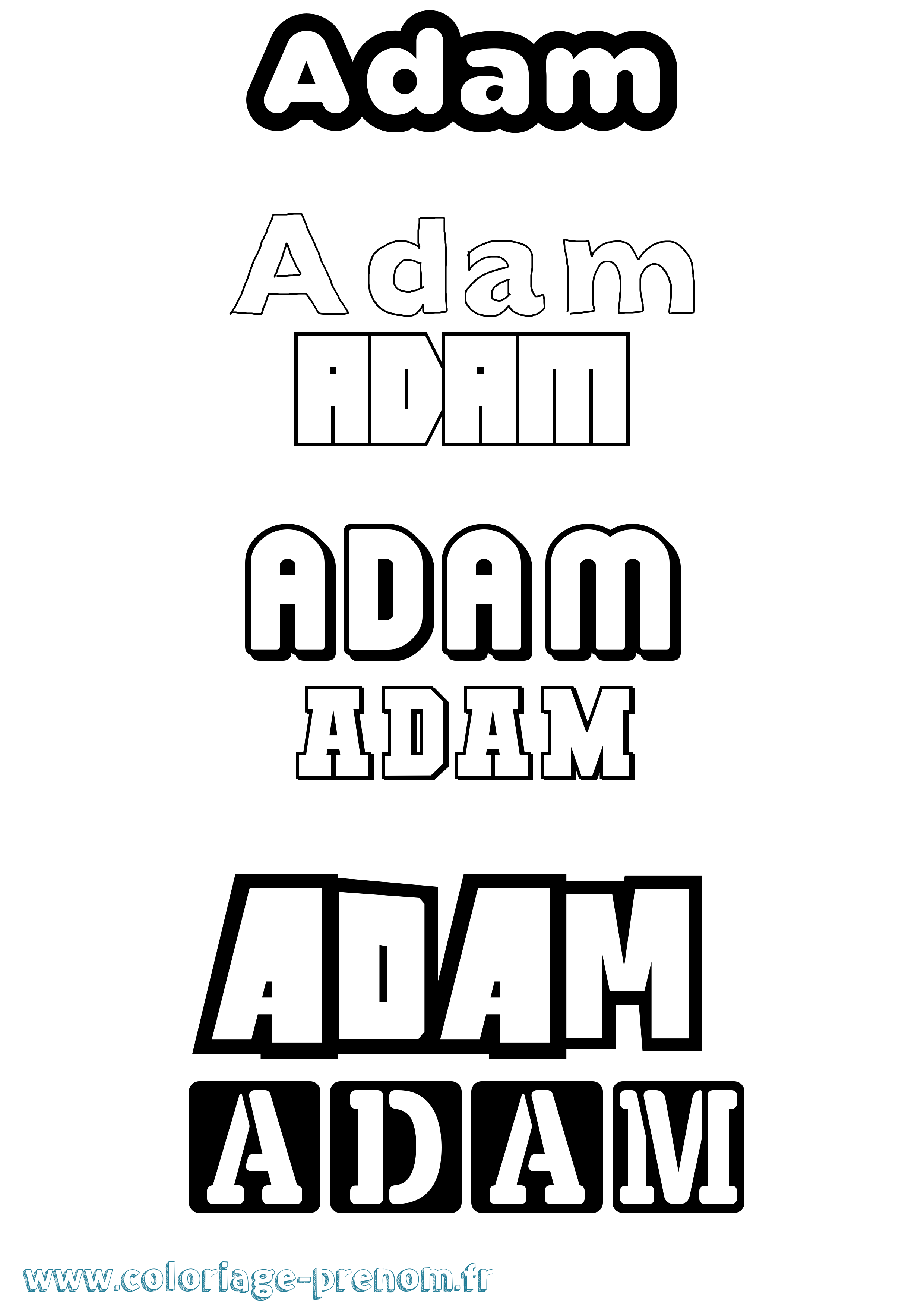 Coloriage prénom Adam Simple