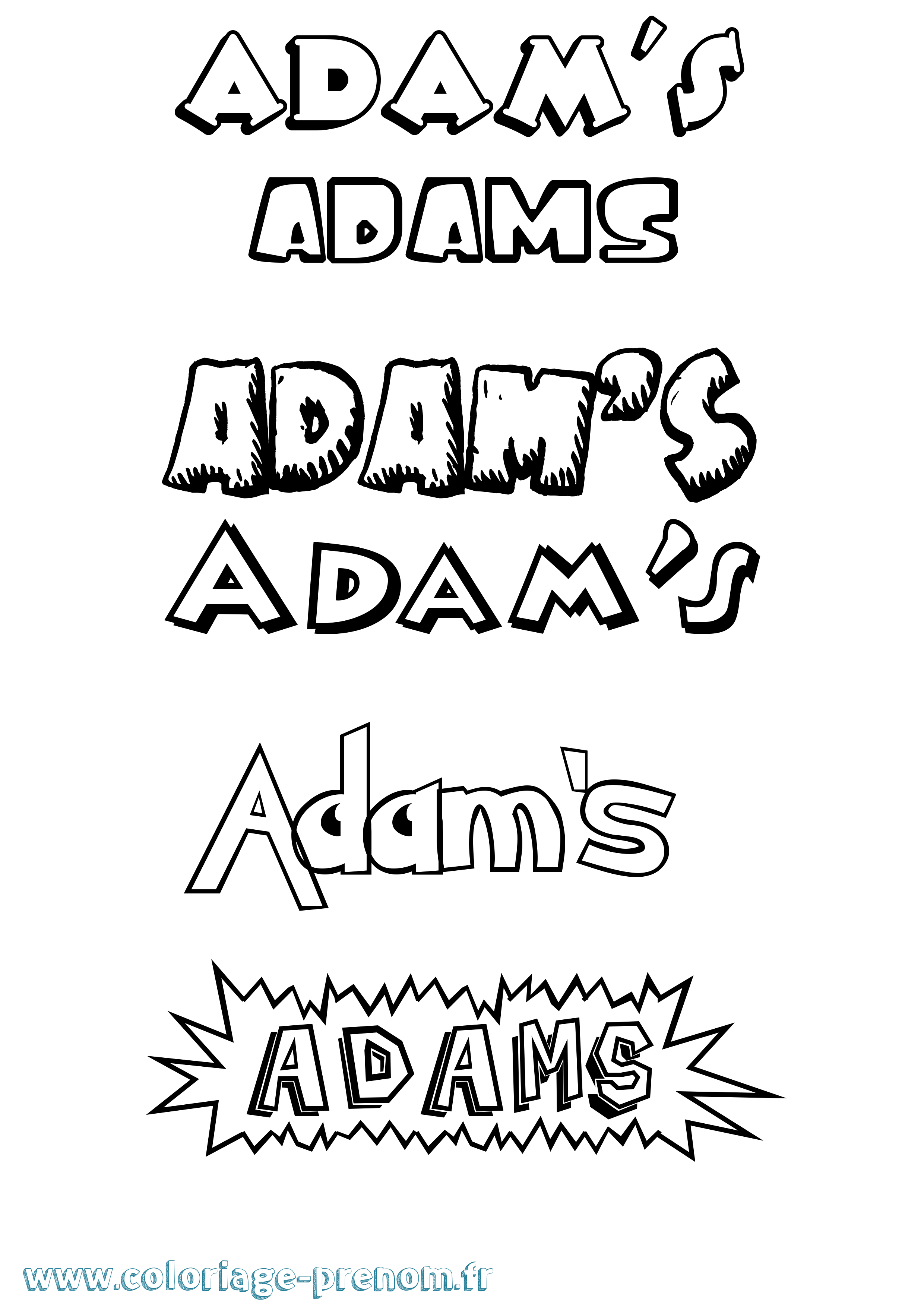 Coloriage prénom Adam'S Dessin Animé
